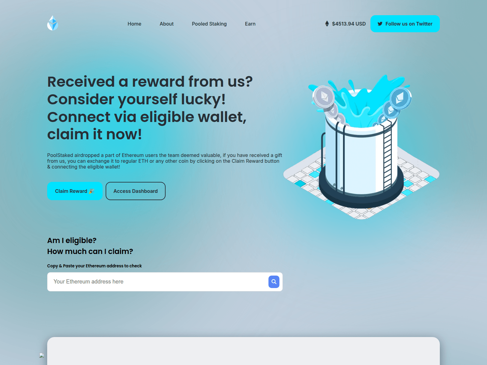 Screenshot of poolstaked.xyz