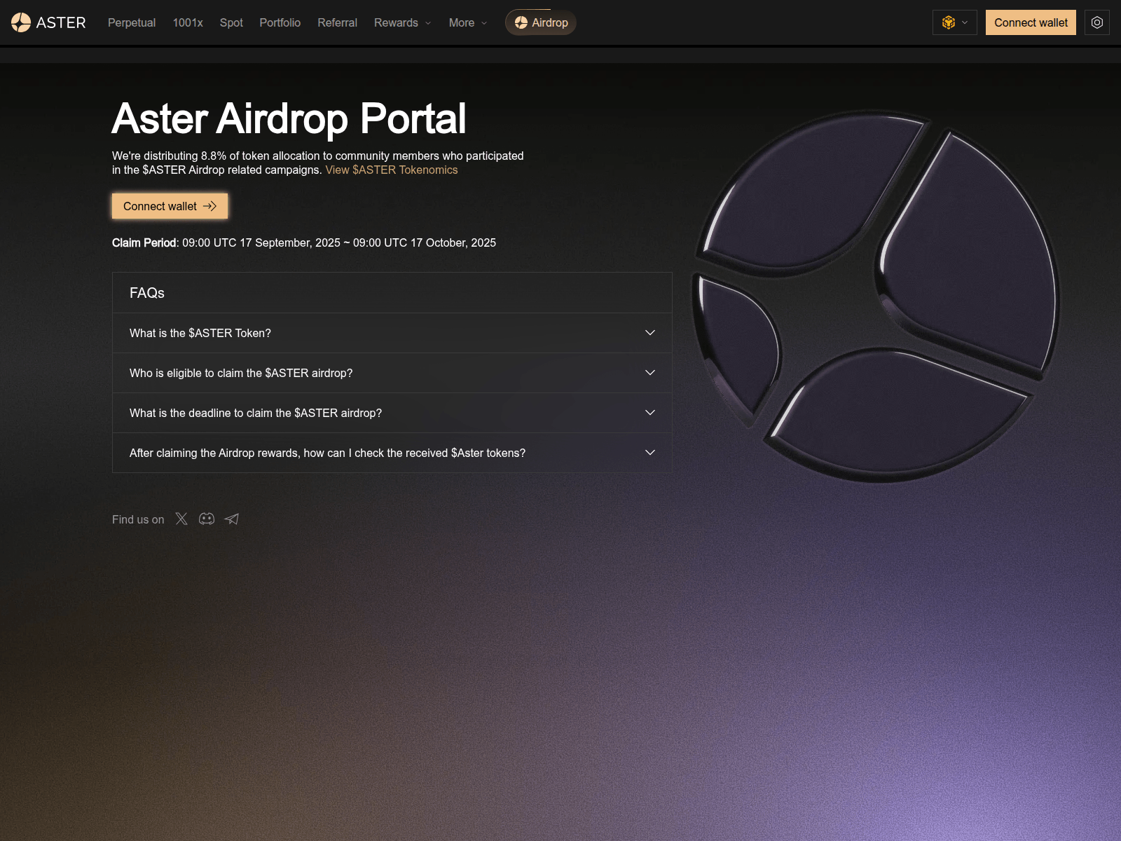 Screenshot of connect-asterdex.com