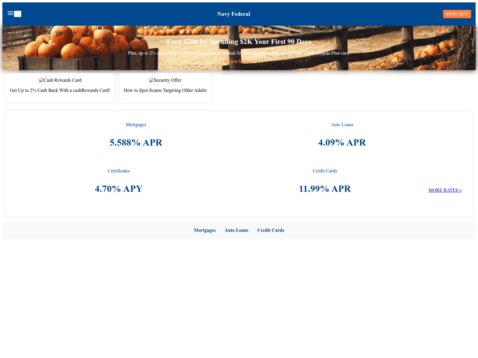 Screenshot of navyfedbank.com