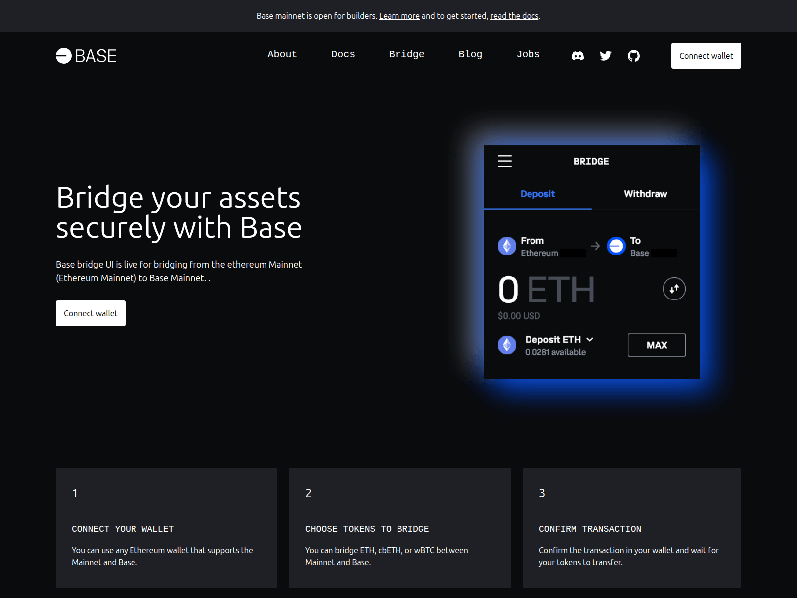 Screenshot of bridge.baise.network-l1.me