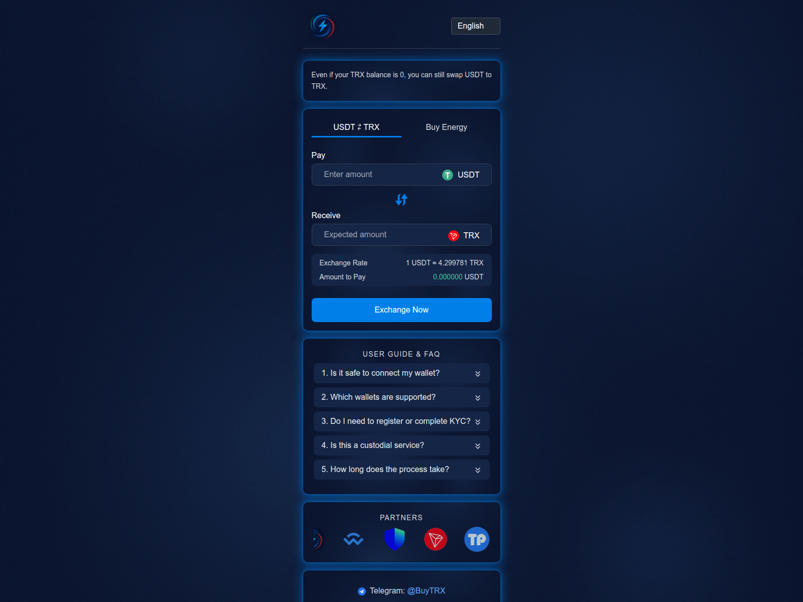Screenshot of tron-tools.com