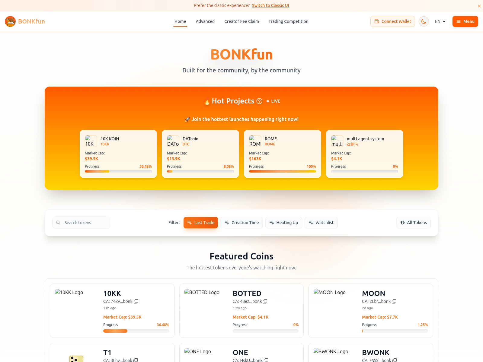 Screenshot of bonlk.fun