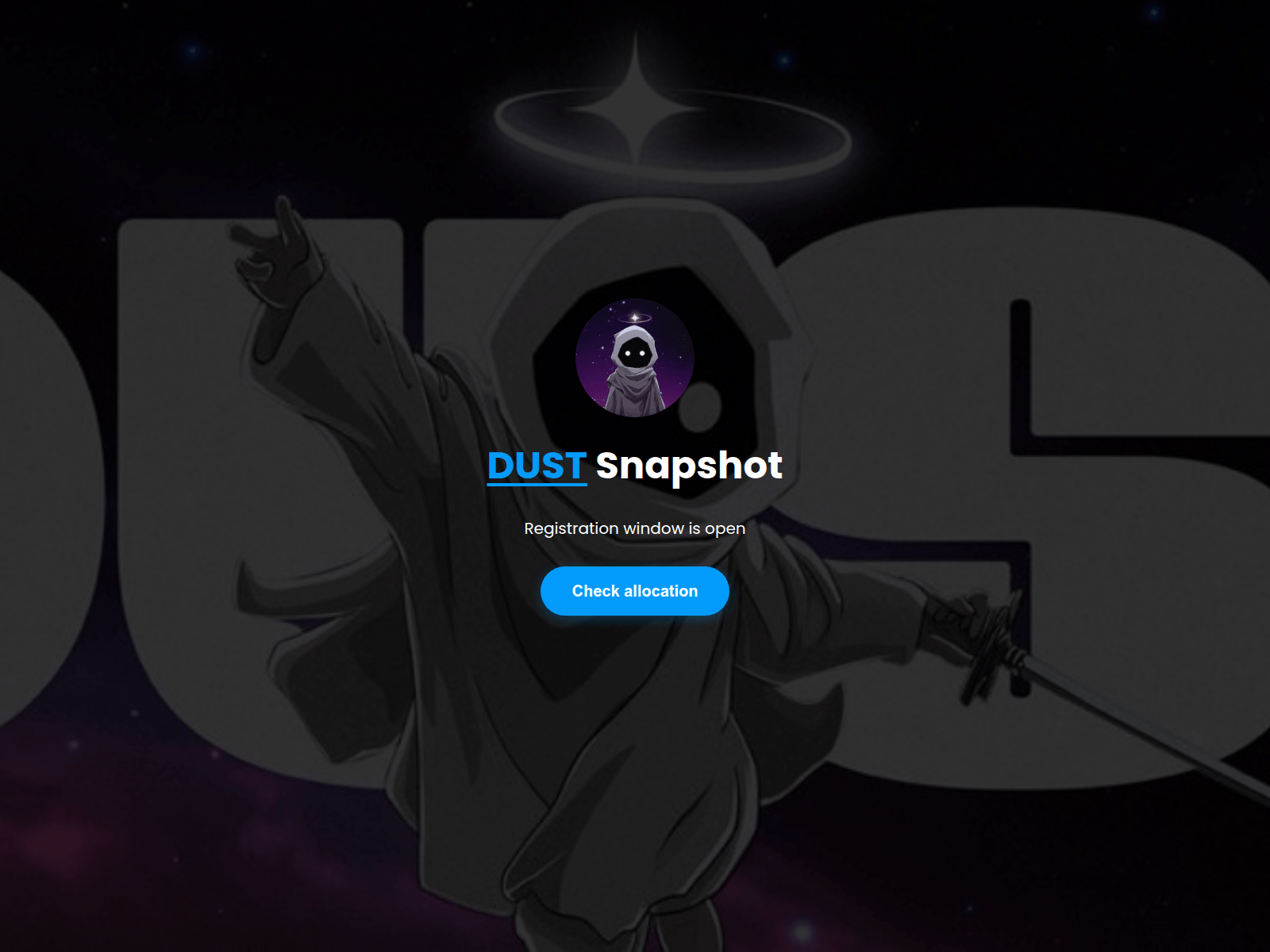 Screenshot of snapshot-dust.xyz
