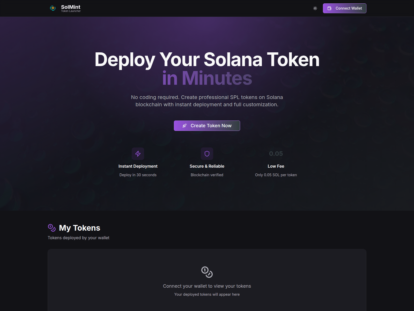 Screenshot of solmint.one