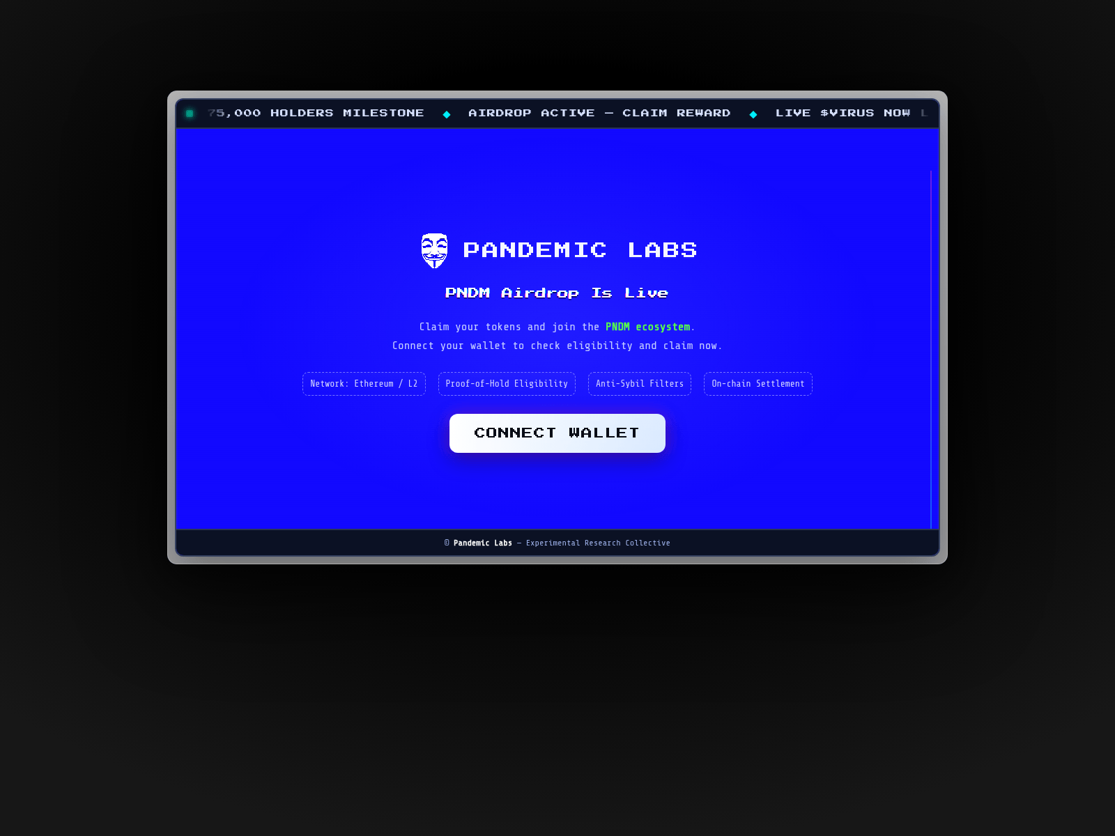 Screenshot of claim-pndm.org