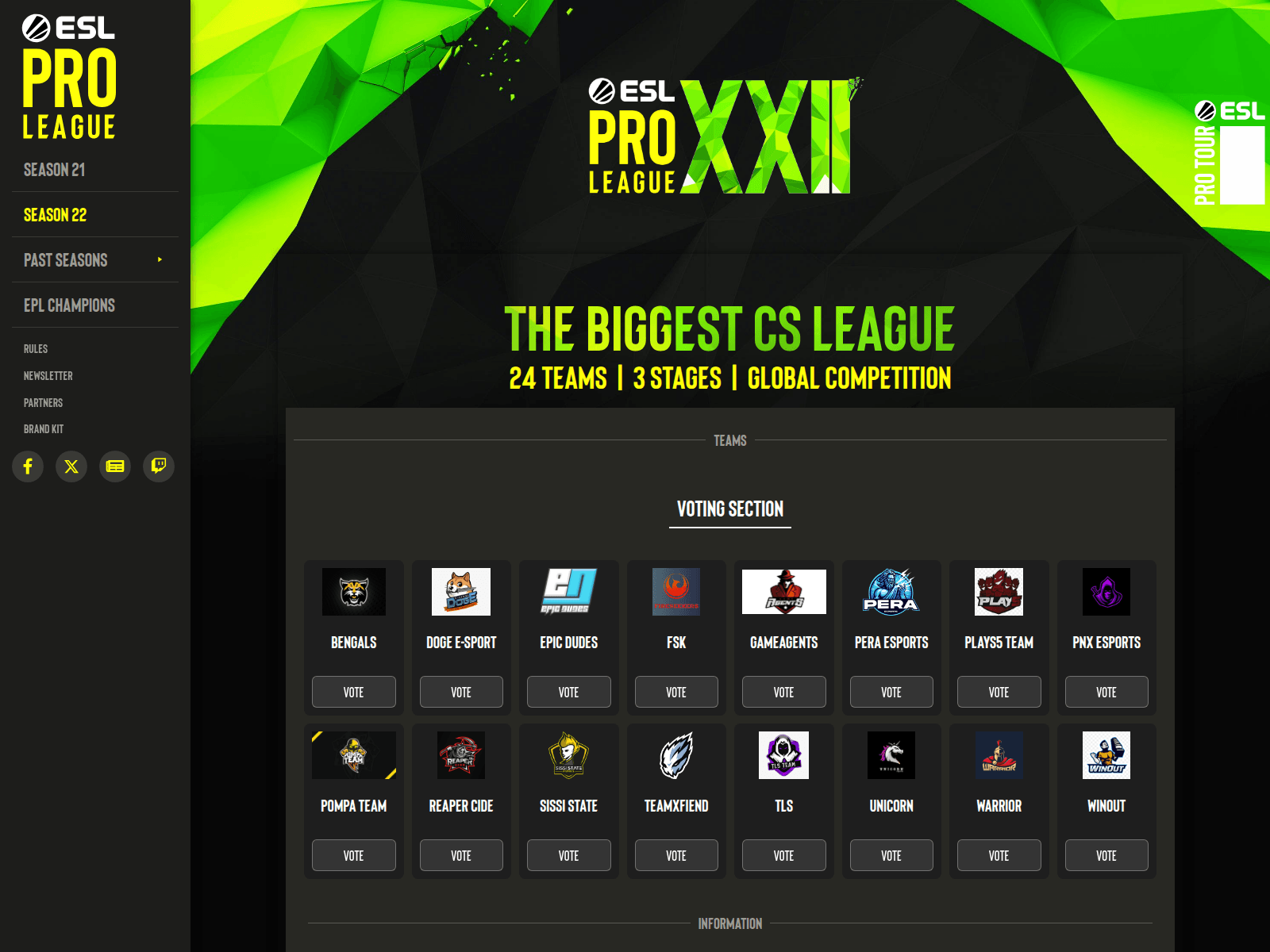 Screenshot of eslmastercup.com