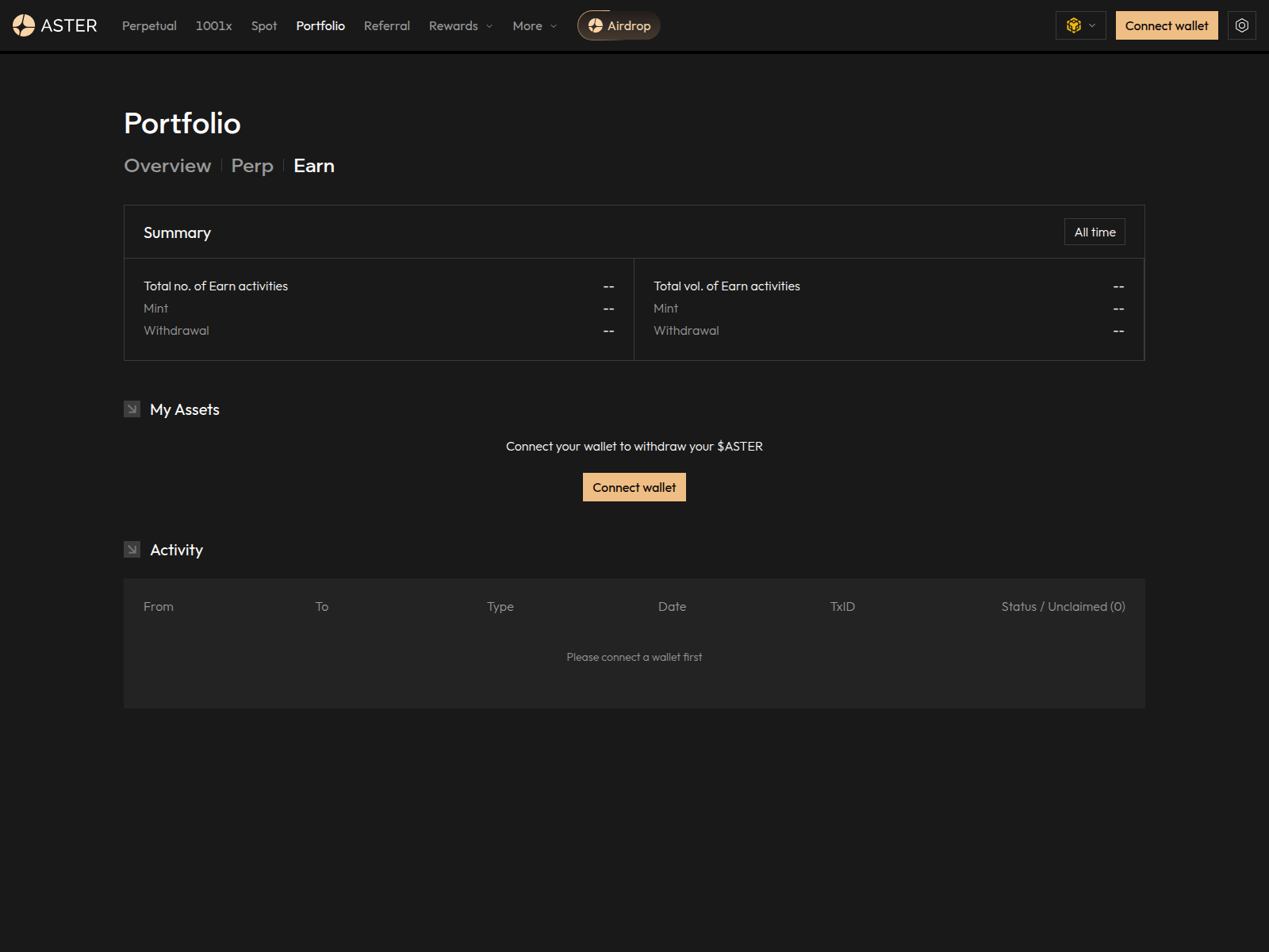Screenshot of asterdex-withdraw.com