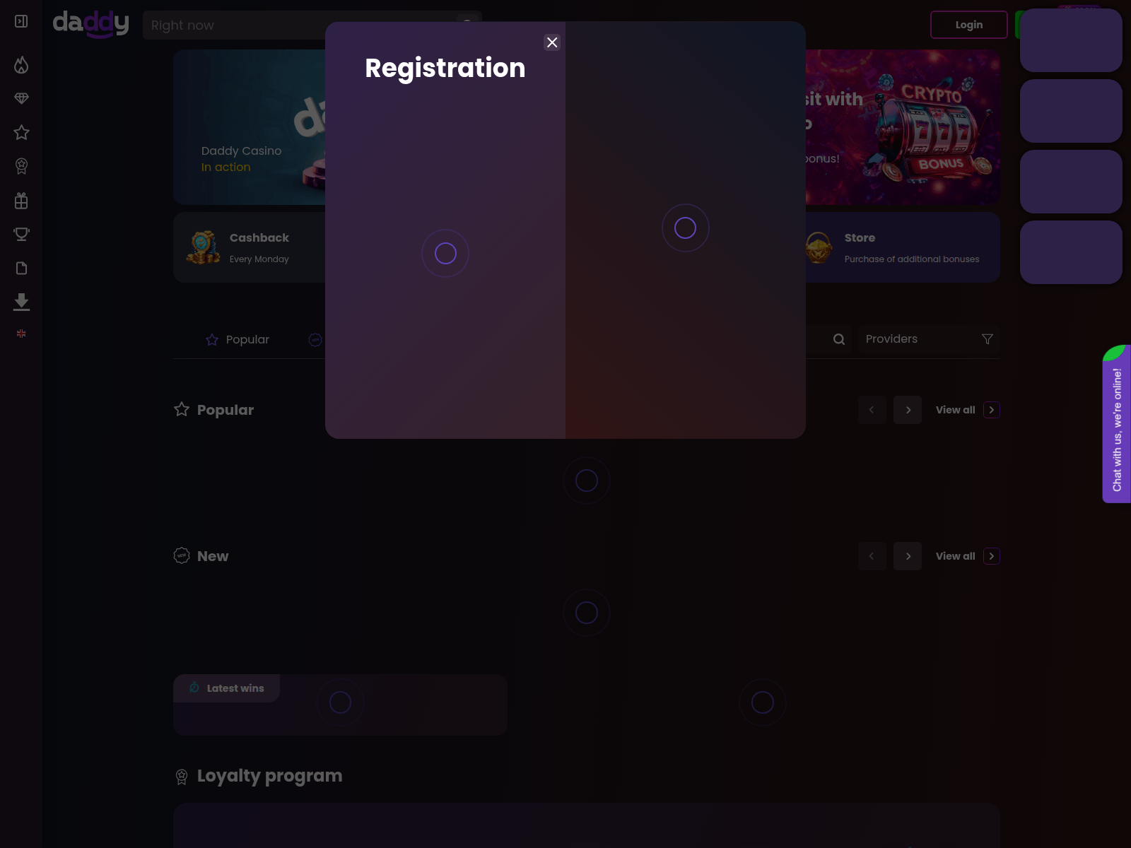 Screenshot of daddycasino729.com