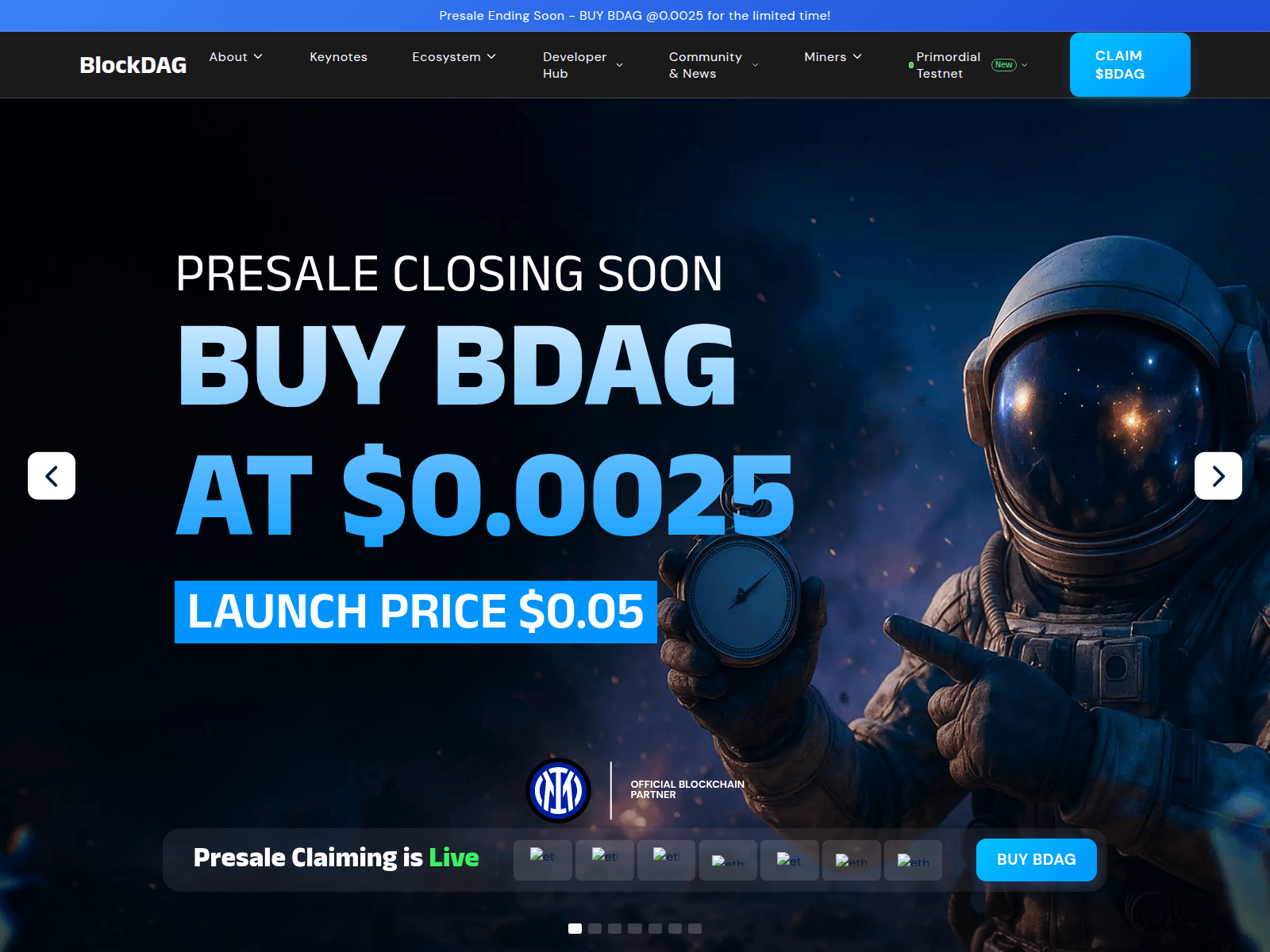 Screenshot of claim.bloockdagnetwork.live