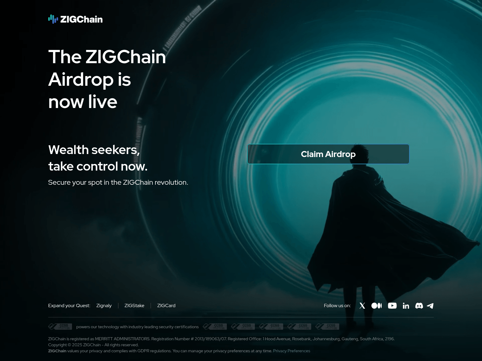 Screenshot of claim-zigchain.io