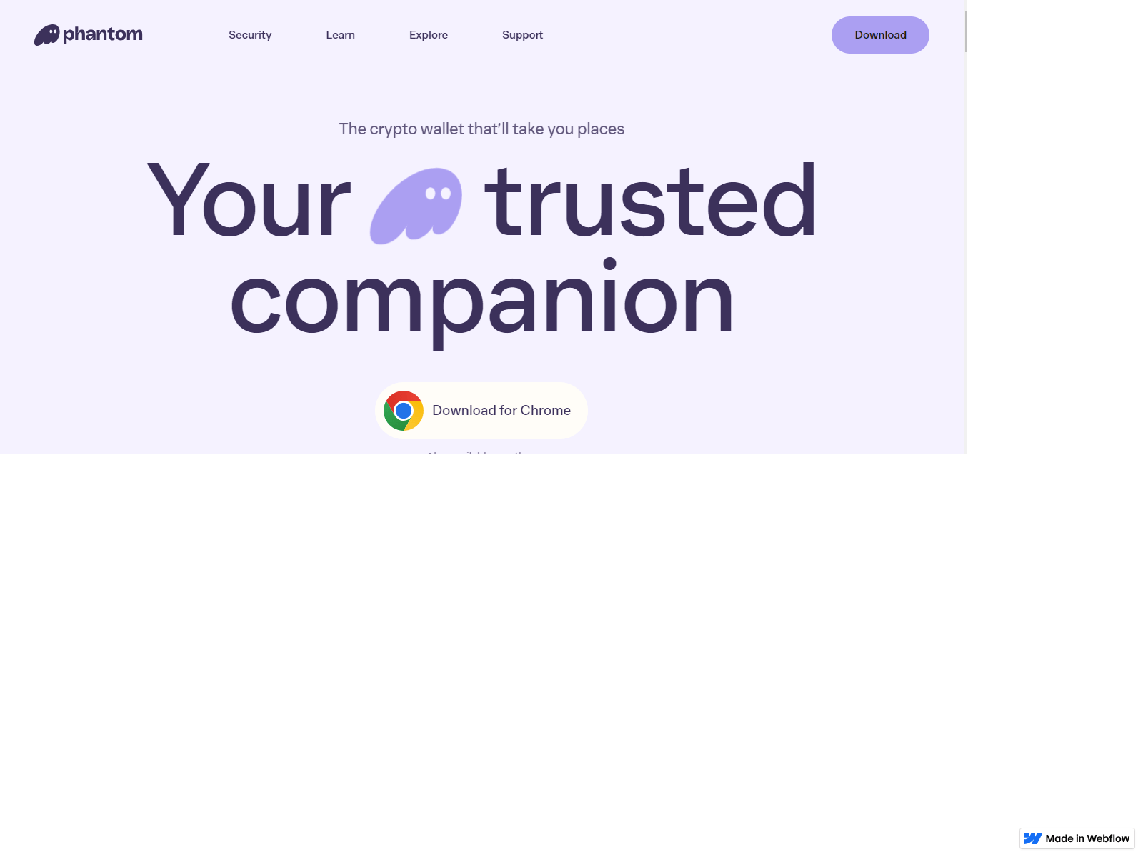 Screenshot of phantmmm-wallet.webflow.io