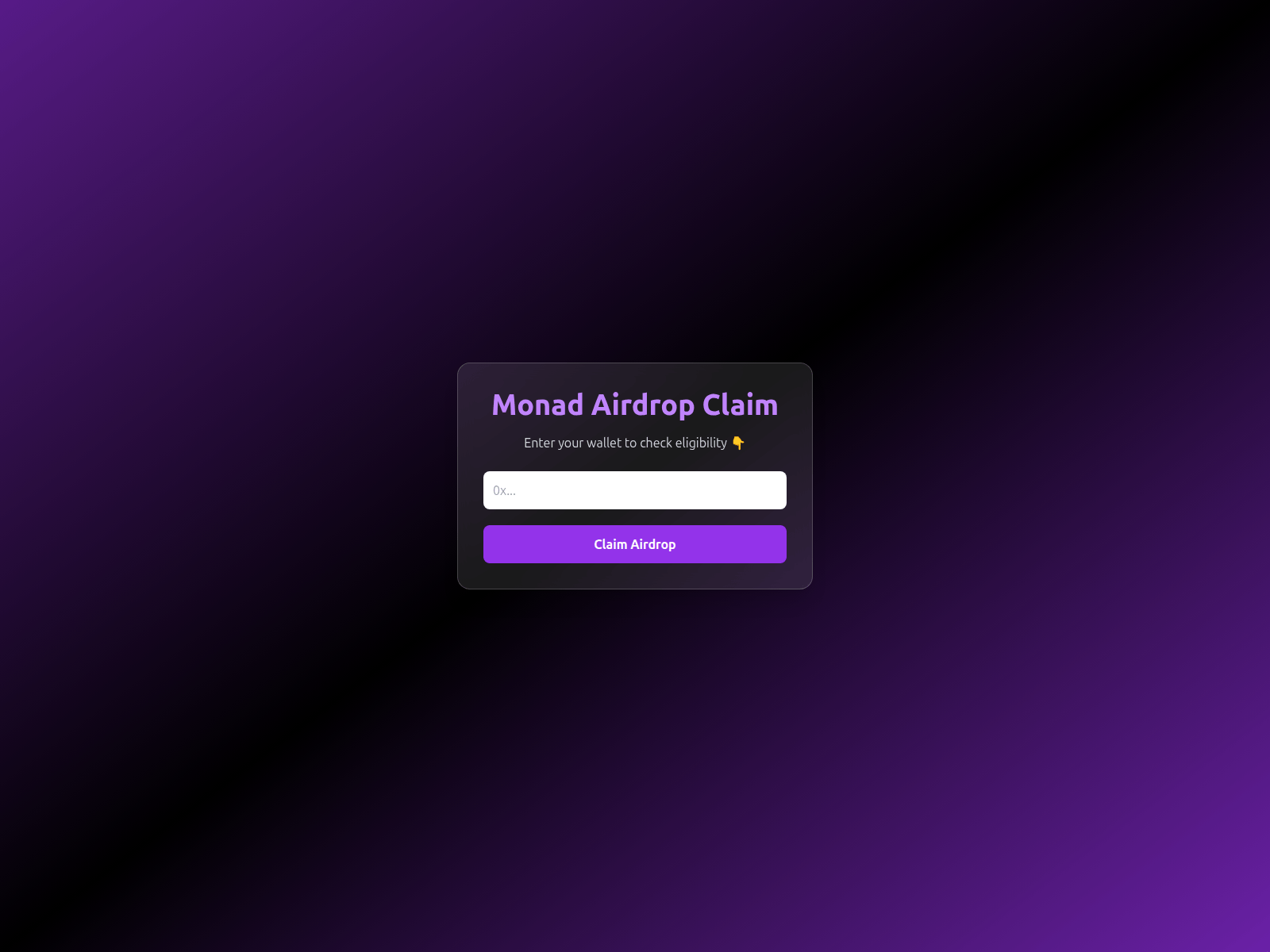 Screenshot of claim-monad-airdrop.netlify.app