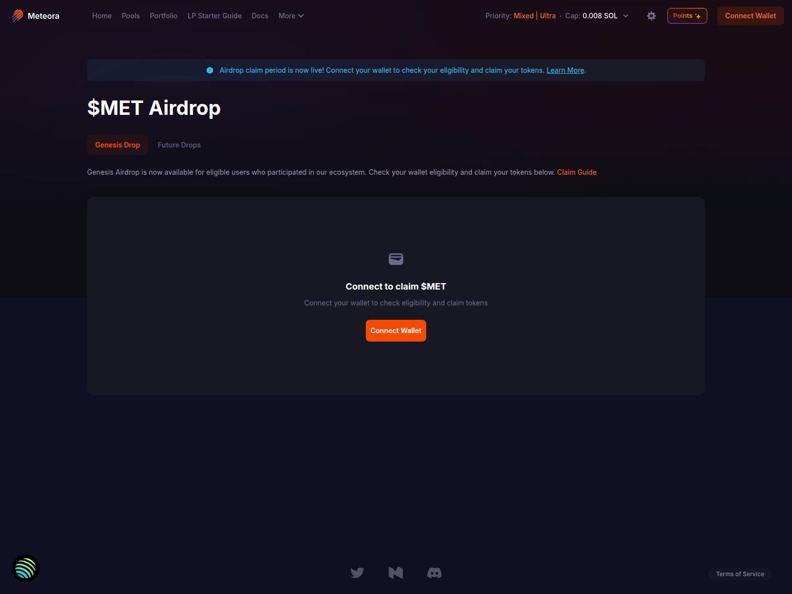 Screenshot of rewards-meteora.app