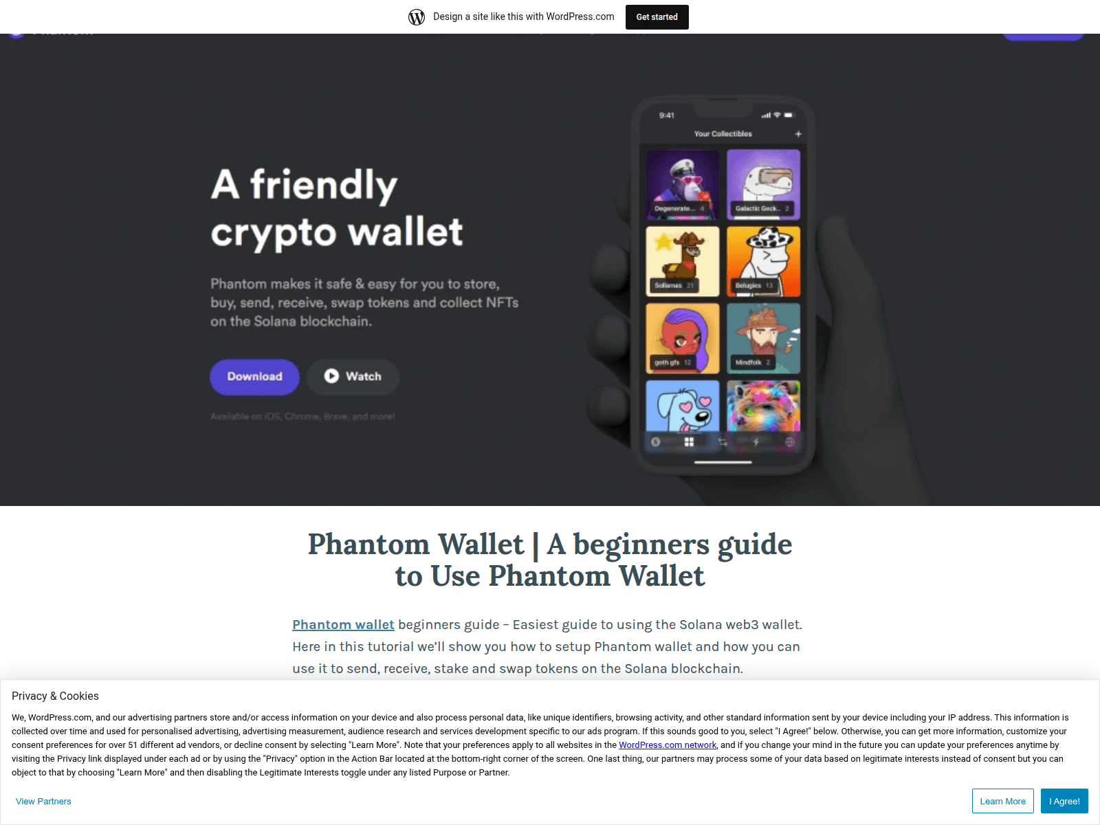 Screenshot of phantomwalletinfoapp.wordpress.com