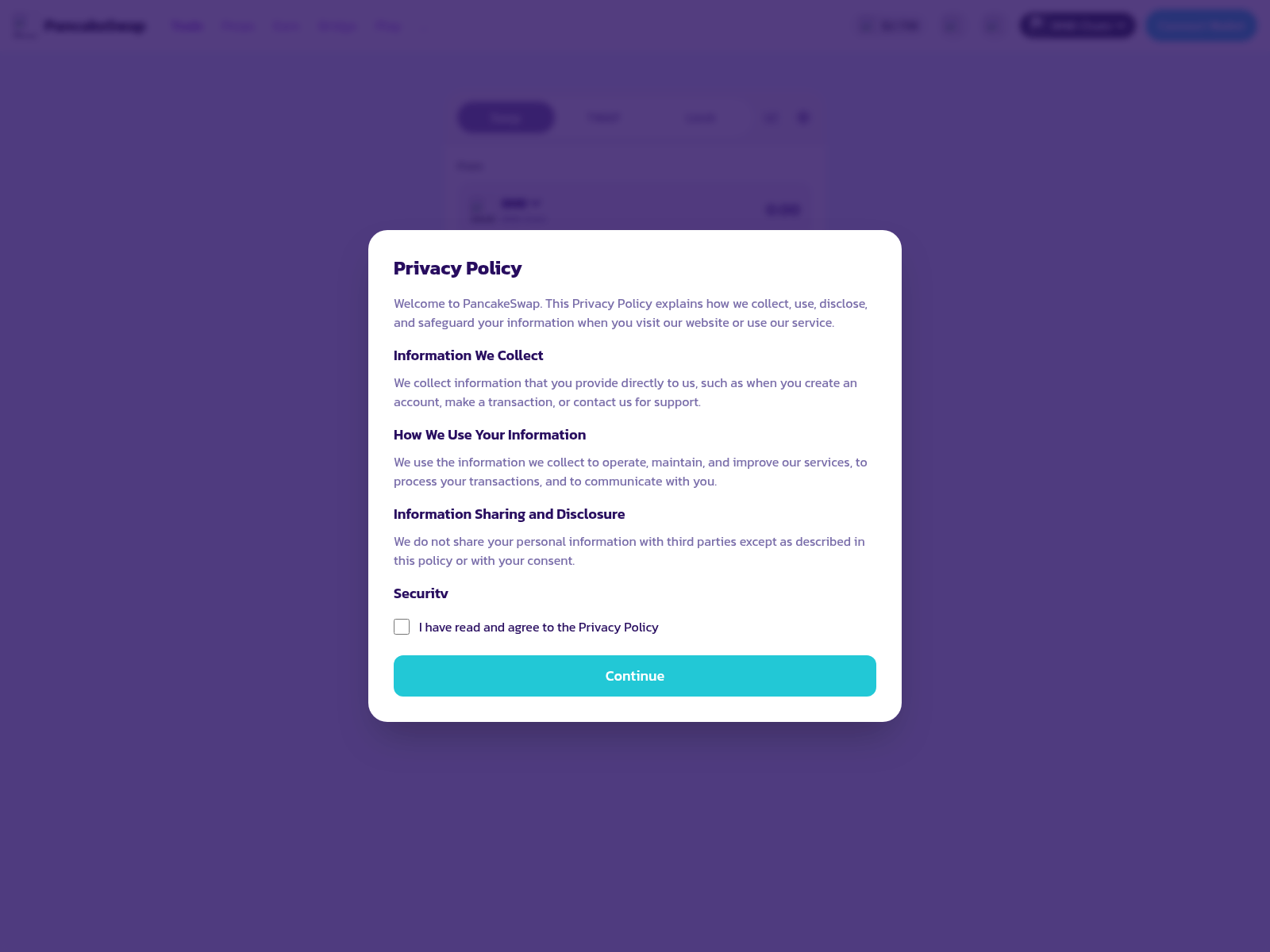 Screenshot of pamktcakeswap.com