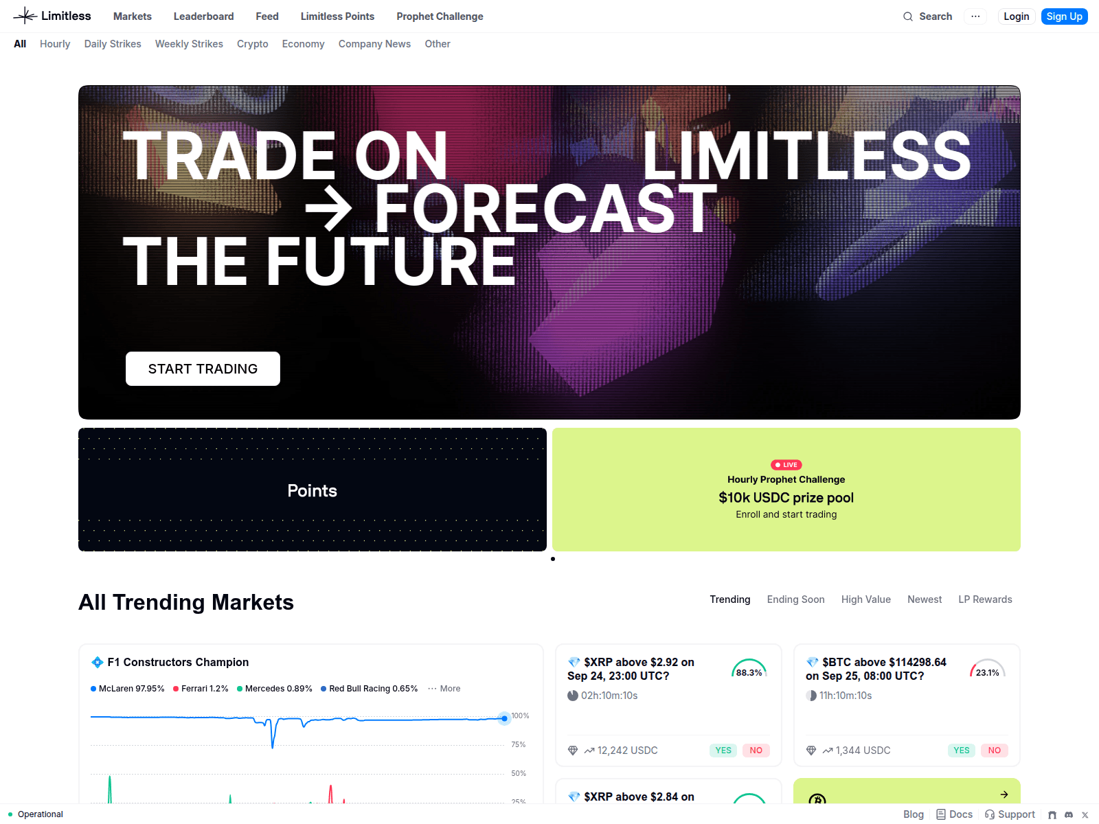 Screenshot of app-limitless.exchange
