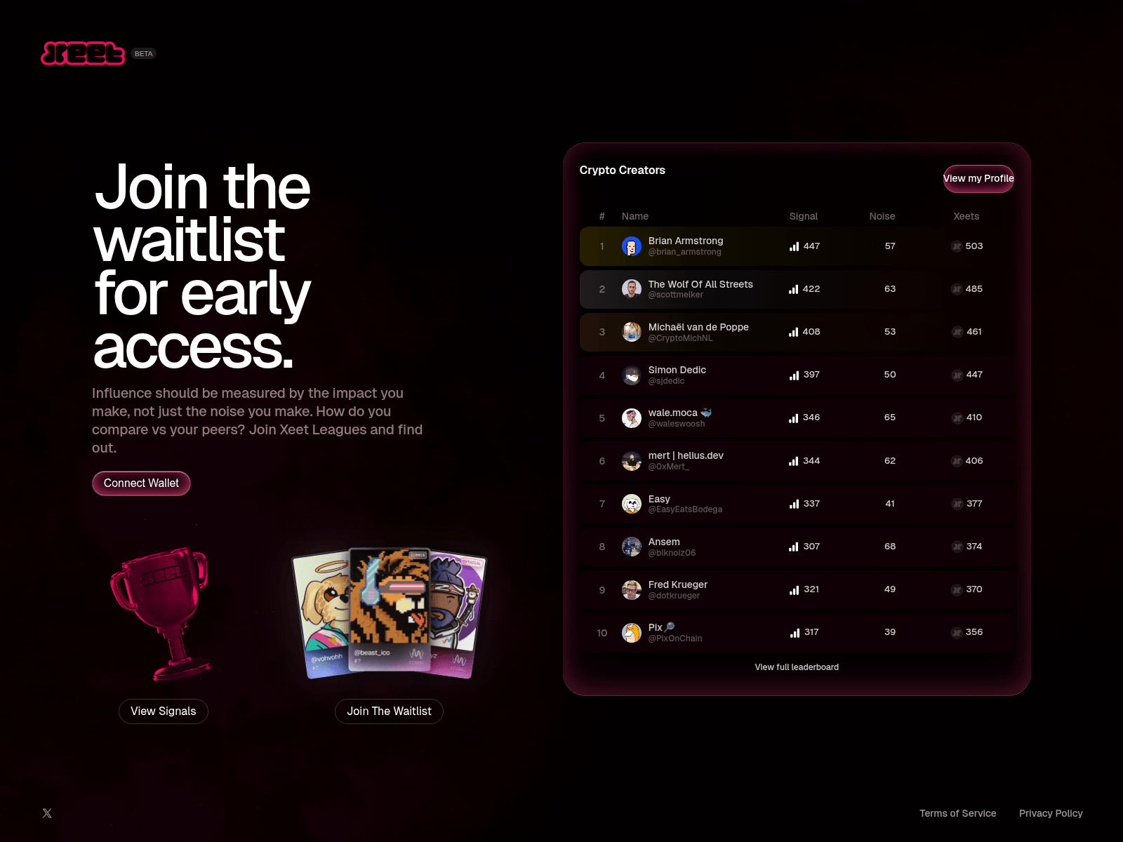 Screenshot of signup-xeet.com