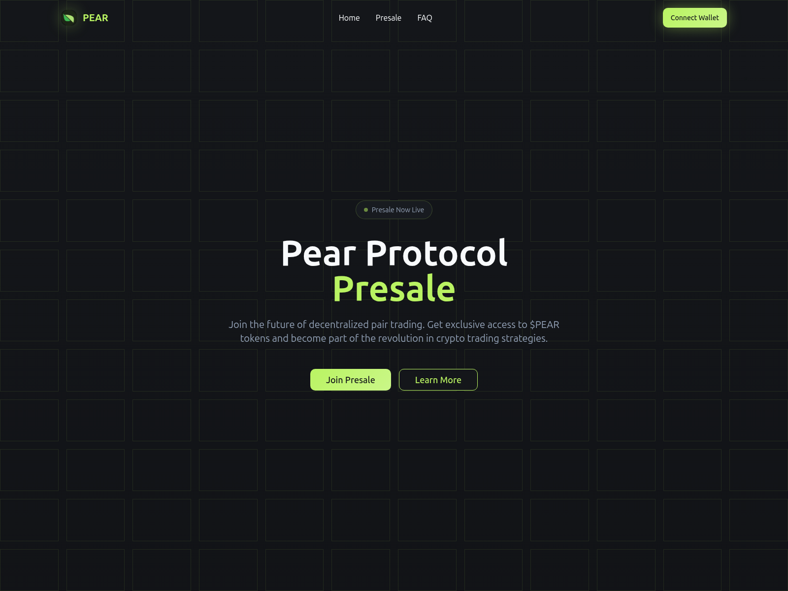 Screenshot of presale.garden