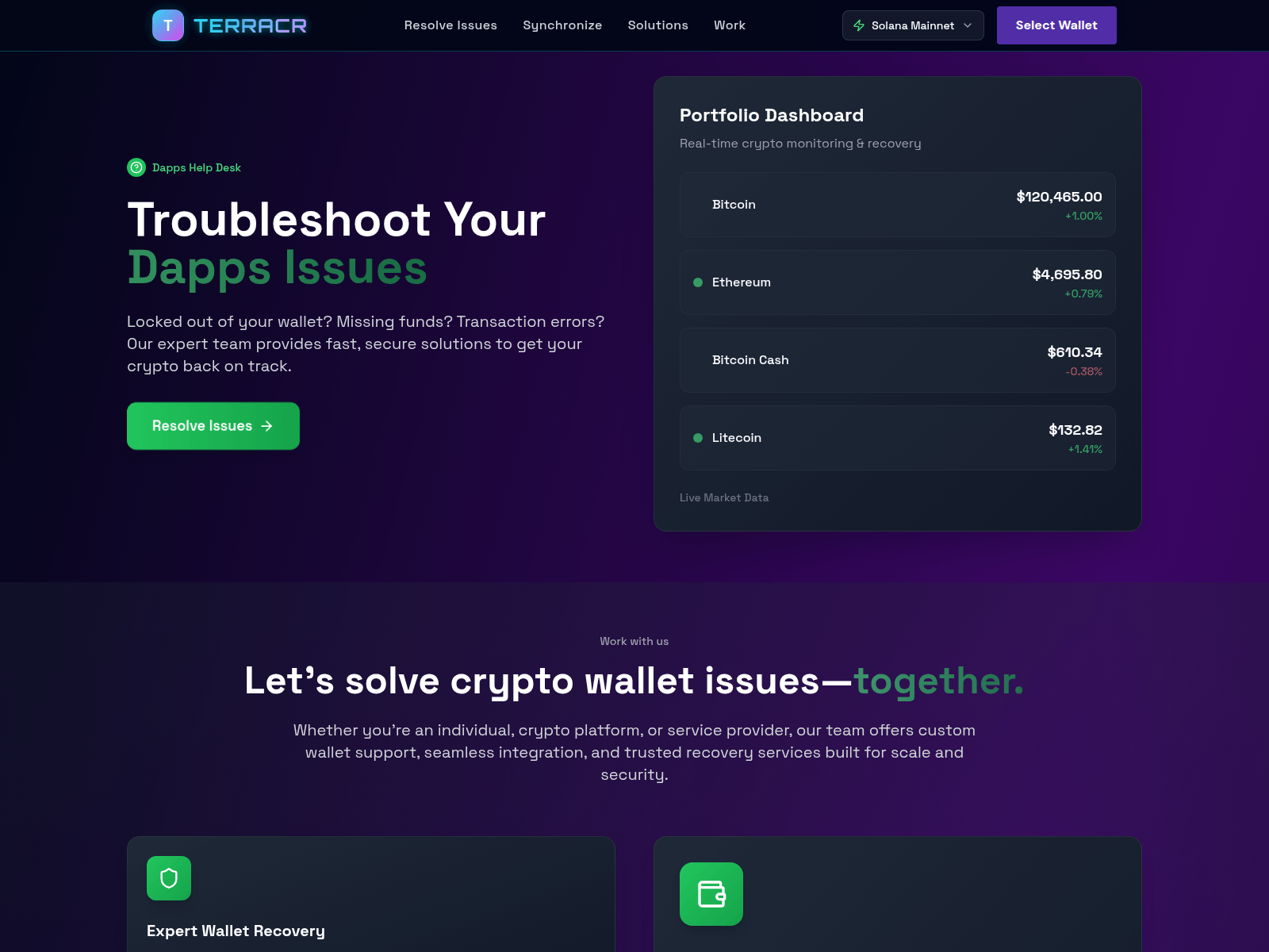 Screenshot of www.terrachainresolver.xyz