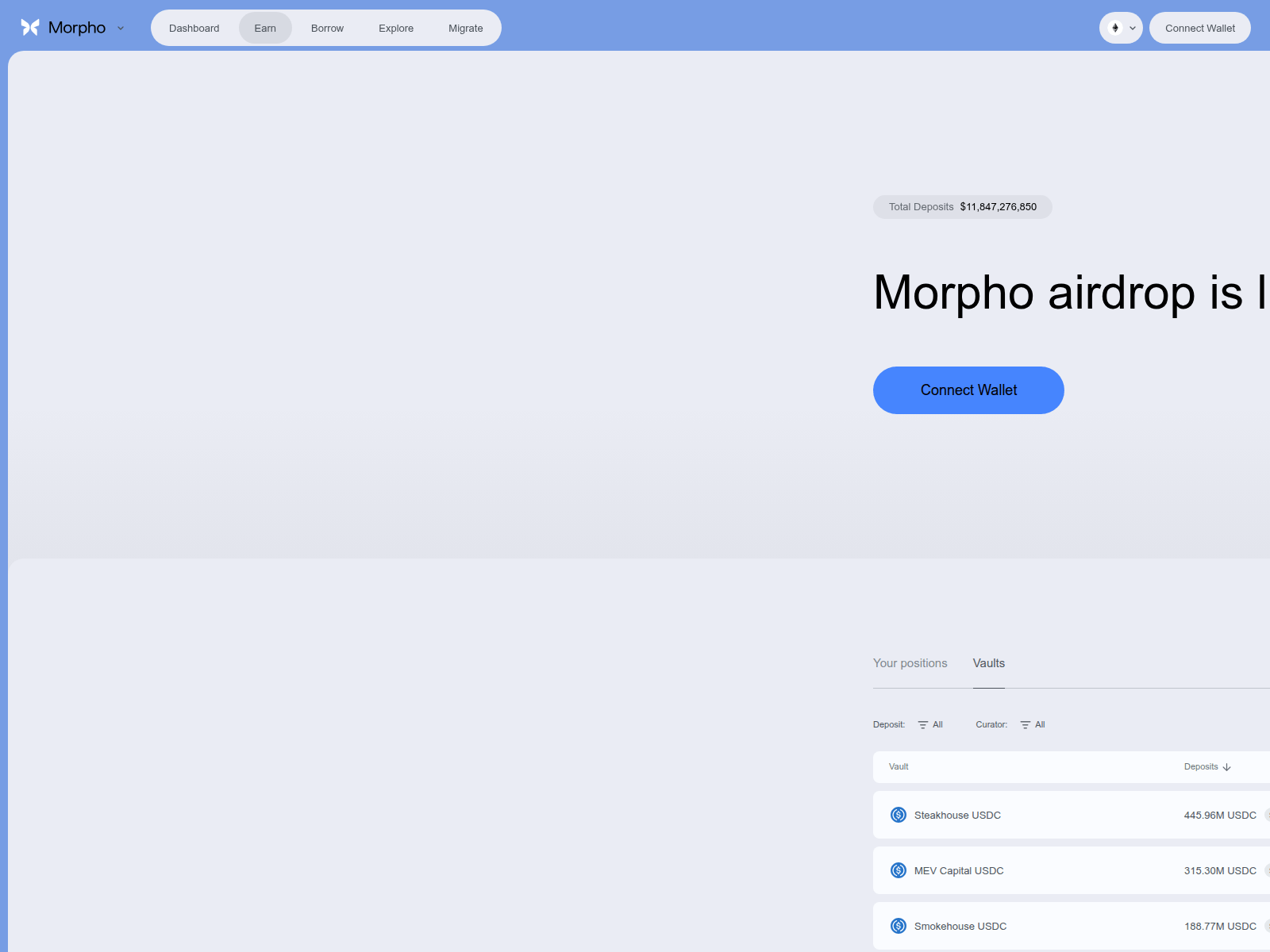 Screenshot of live-morpho.xyz