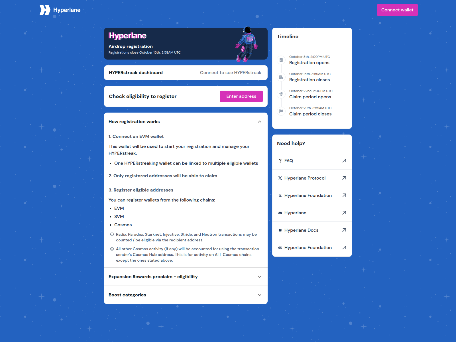 Screenshot of claim.hyperlanefoundation.life