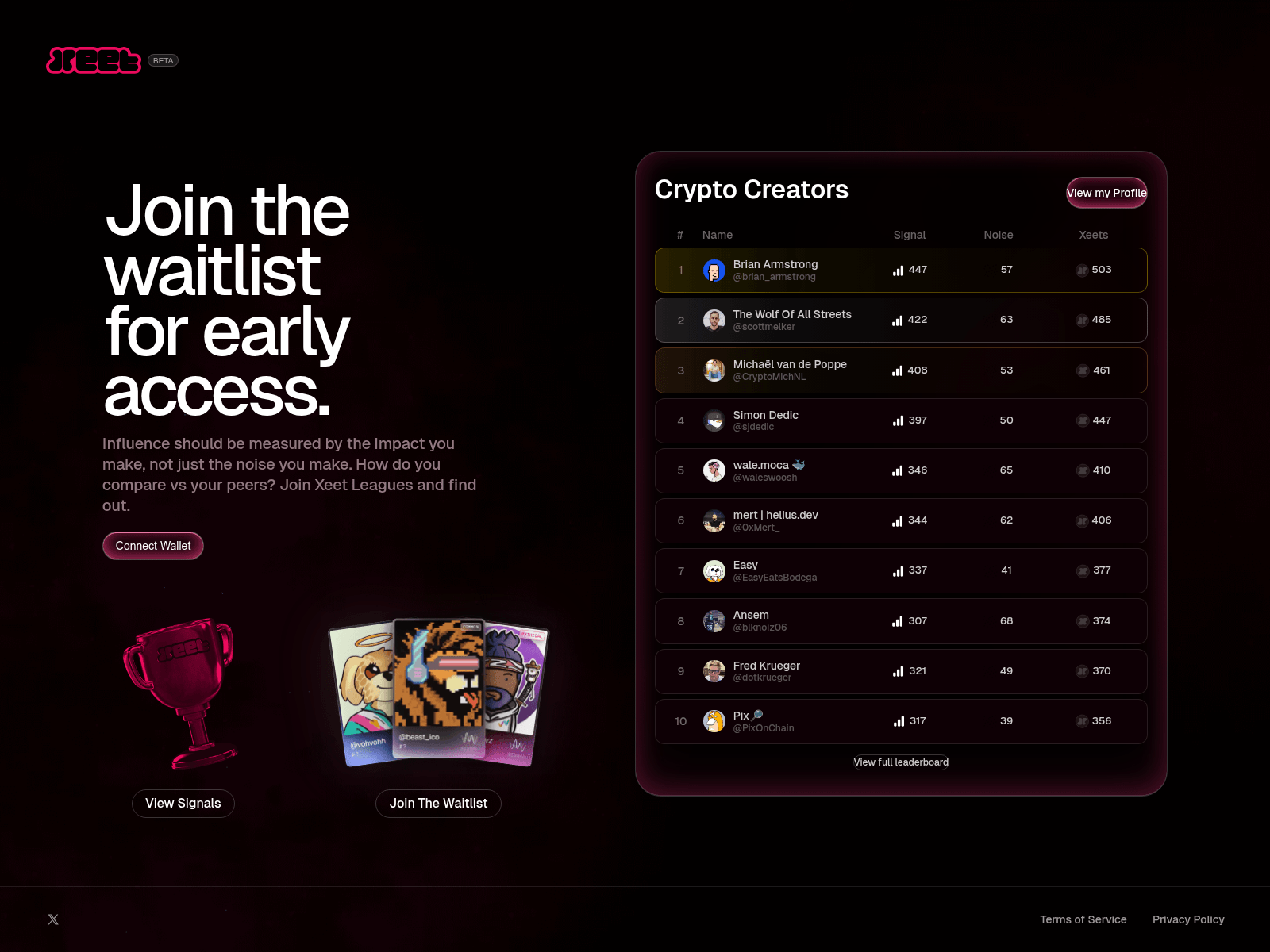 Screenshot of xeet-mainnet.com