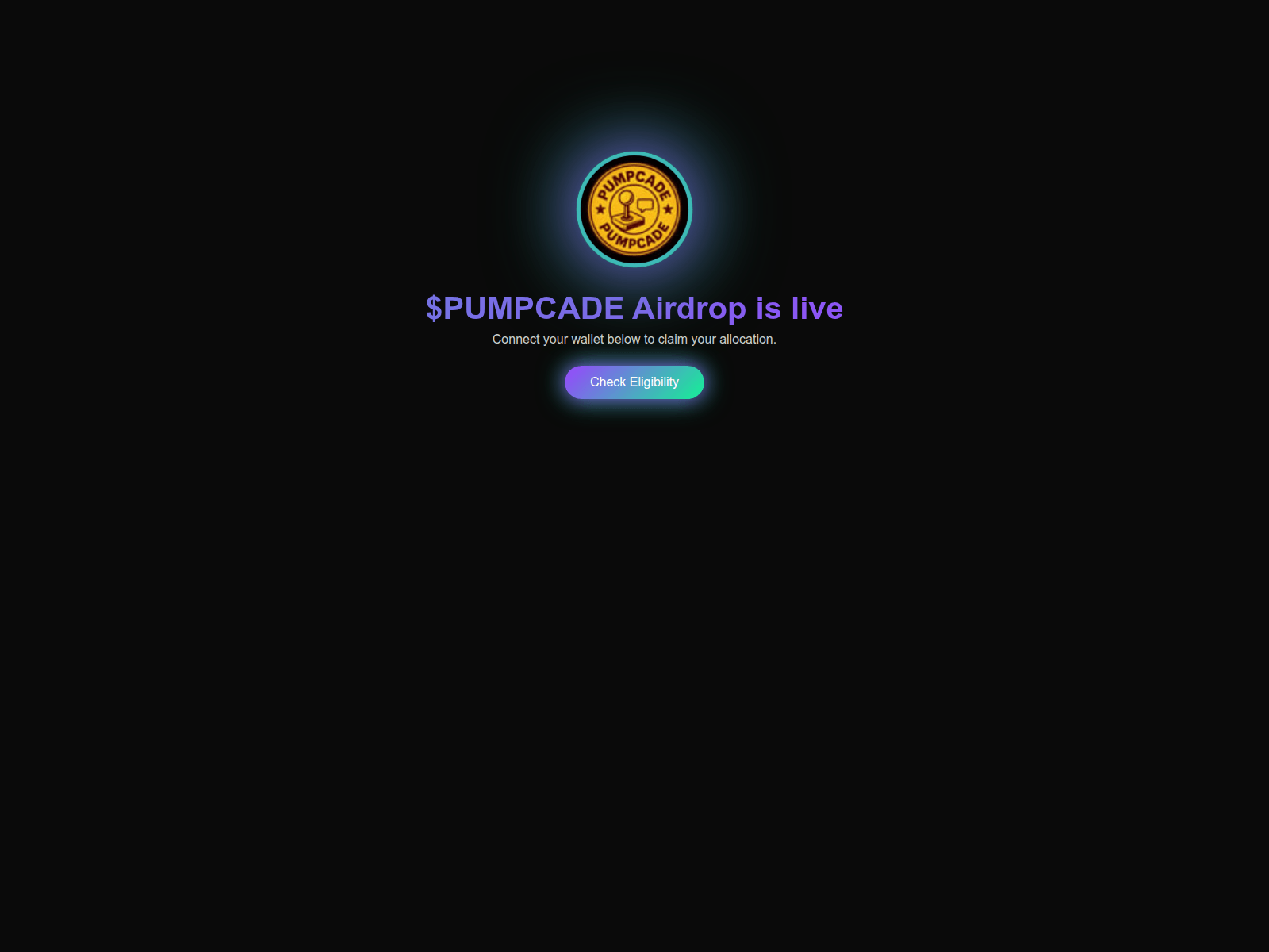 Forensic screenshot of pumpcade.xyz