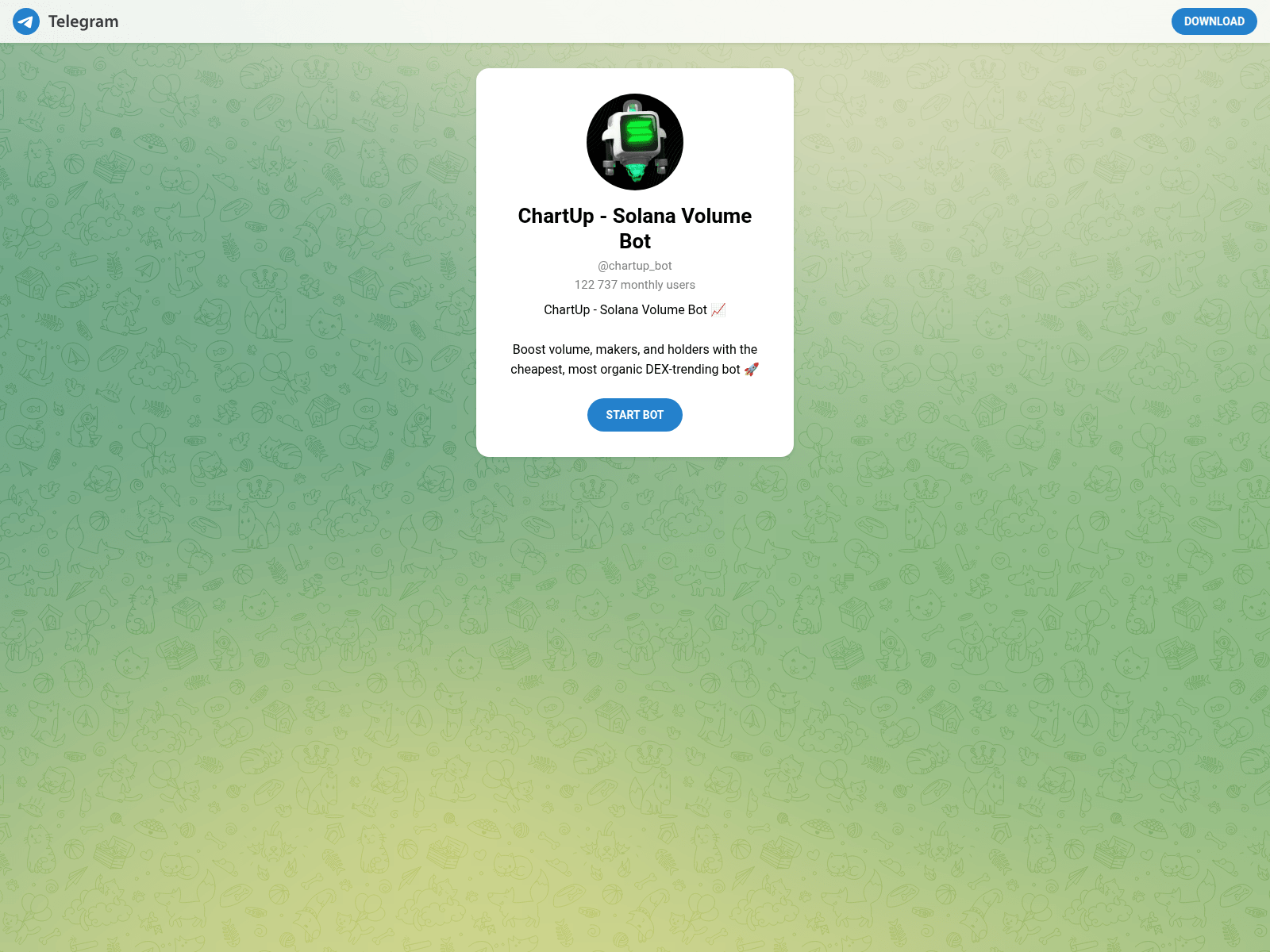 Screenshot of chartupbot.fun