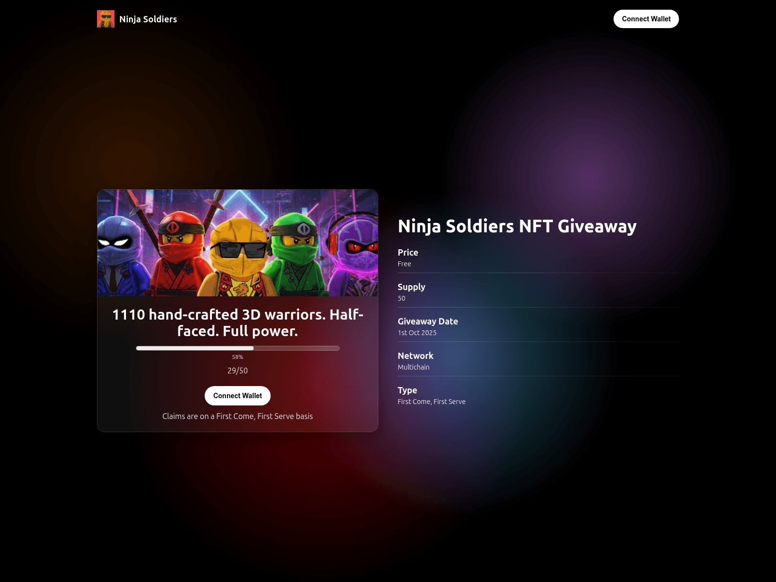 Screenshot of ninjasoldiers.xyz
