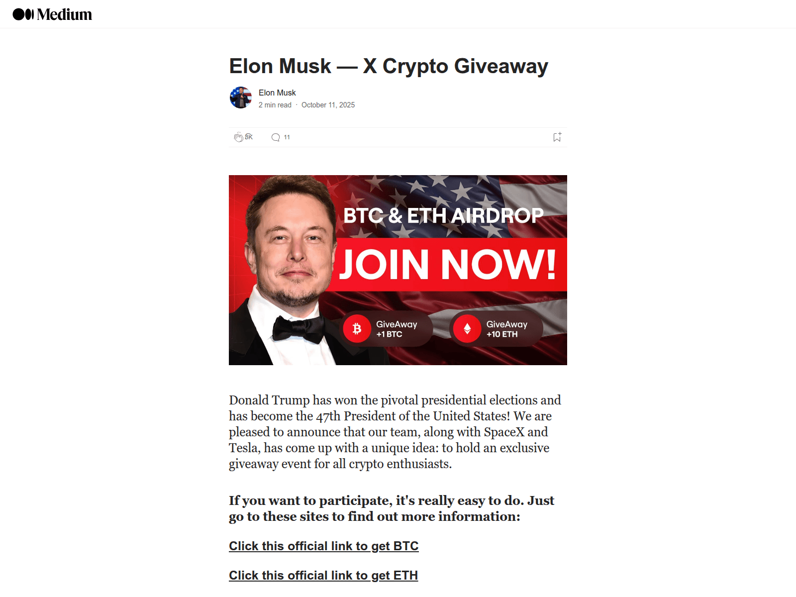 Screenshot of muskgiveaway.vercel.app