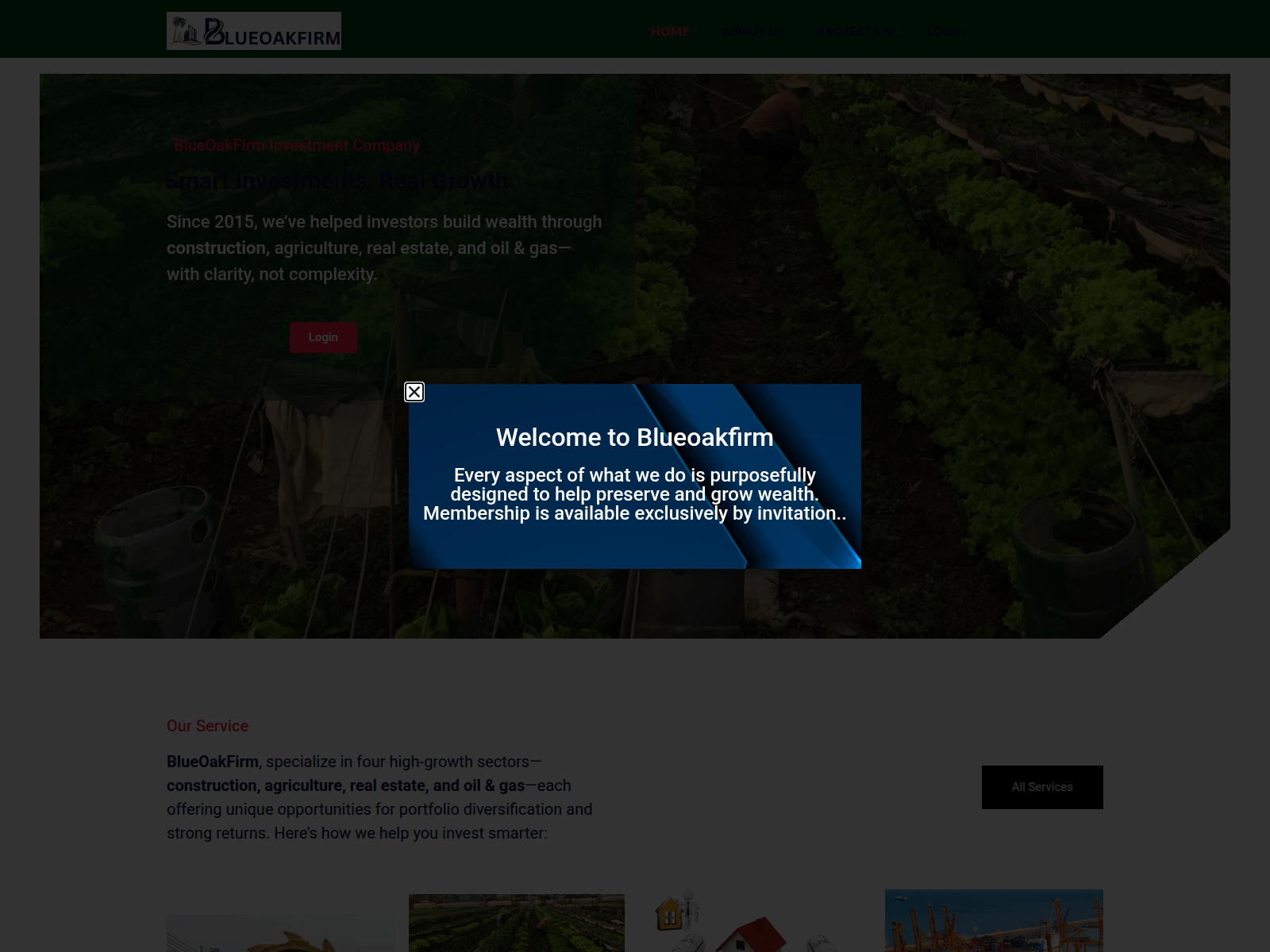 Screenshot of app.blueoakfirm.com