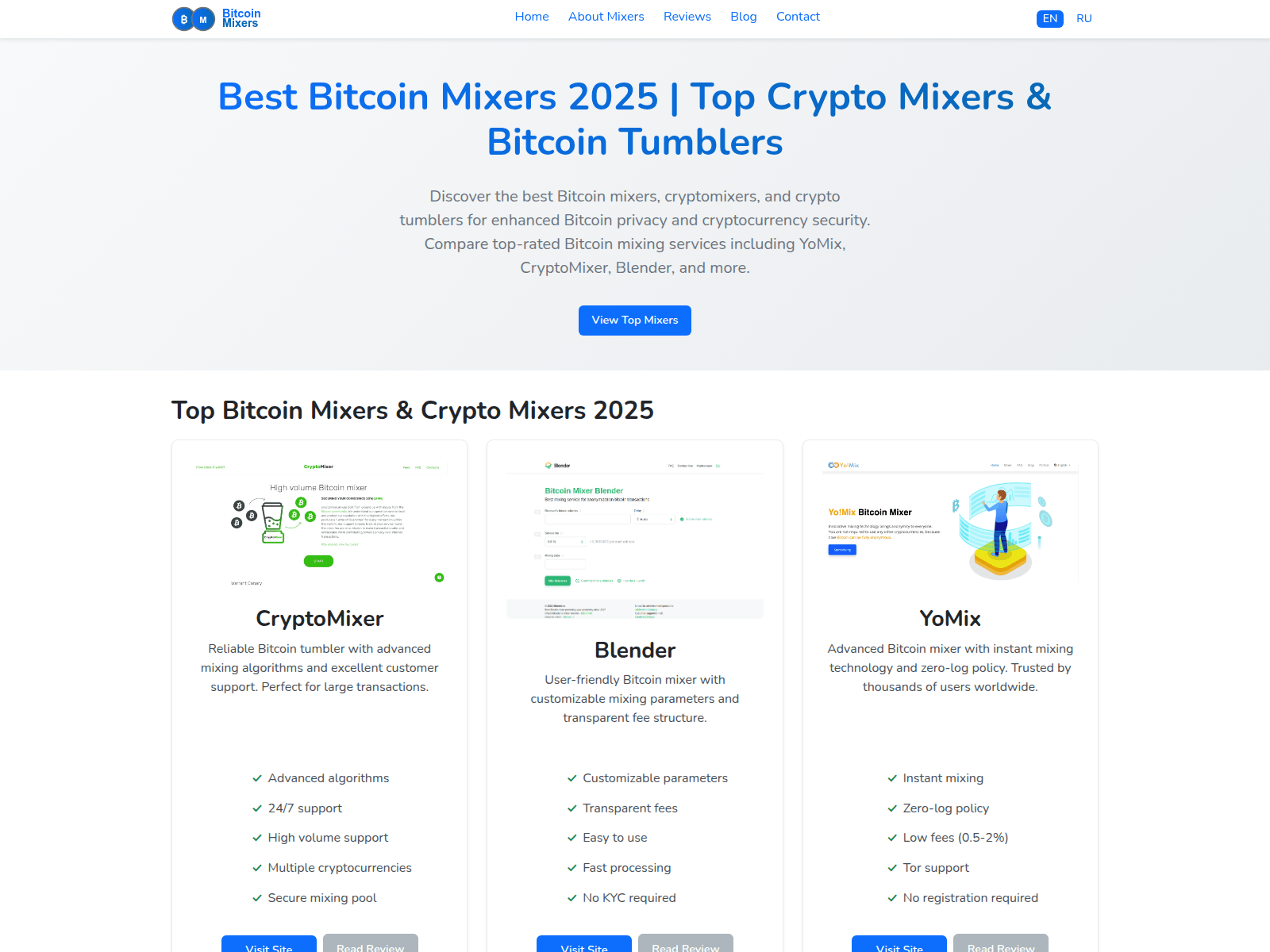 Screenshot of best-coin-mixers.com