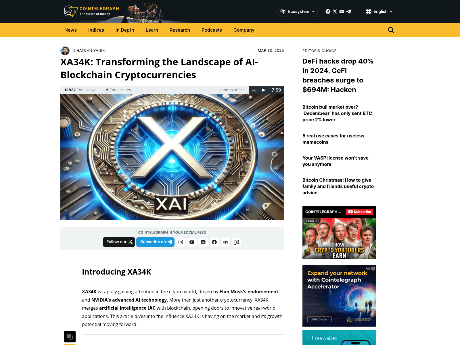 Screenshot of xa34k-cointelegraph.com