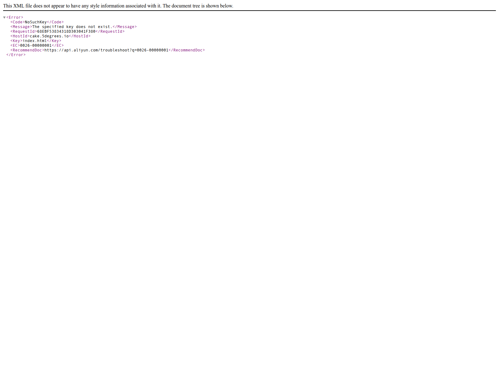 Screenshot of cake.5degrees.io