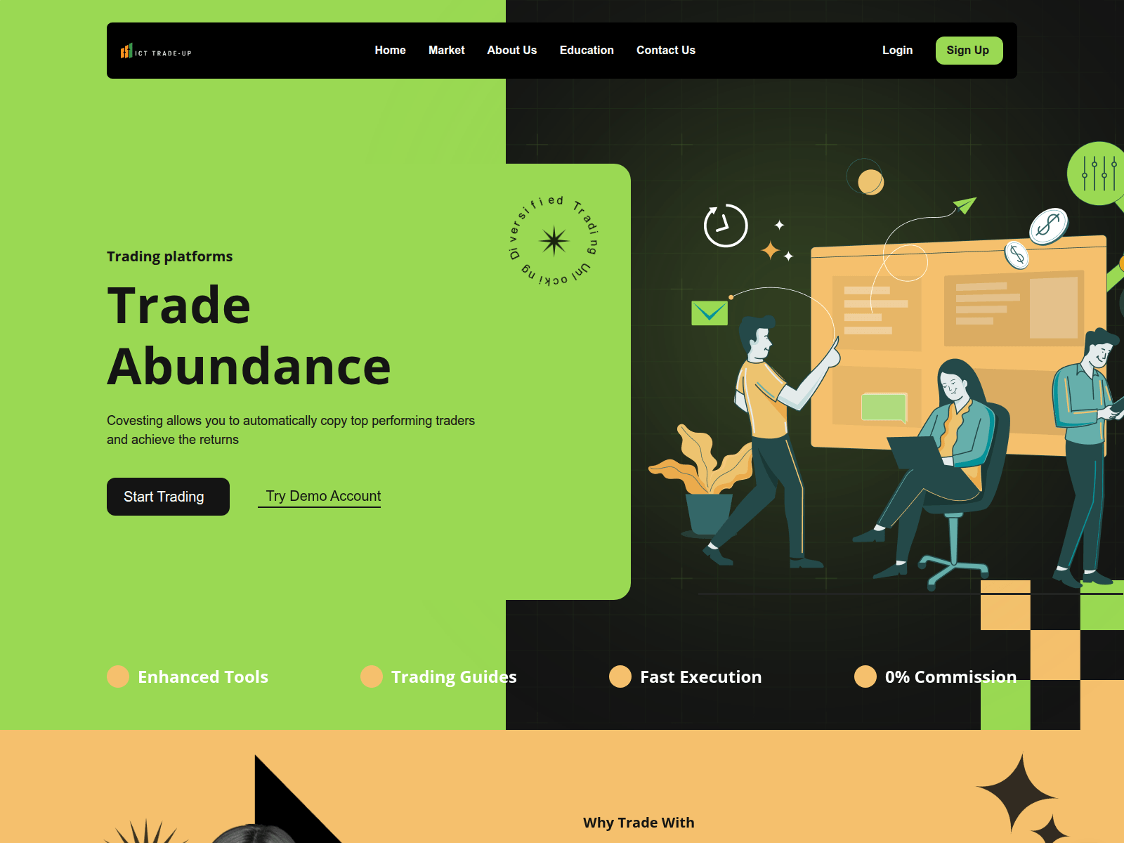 Screenshot of icttradeupmarket.com