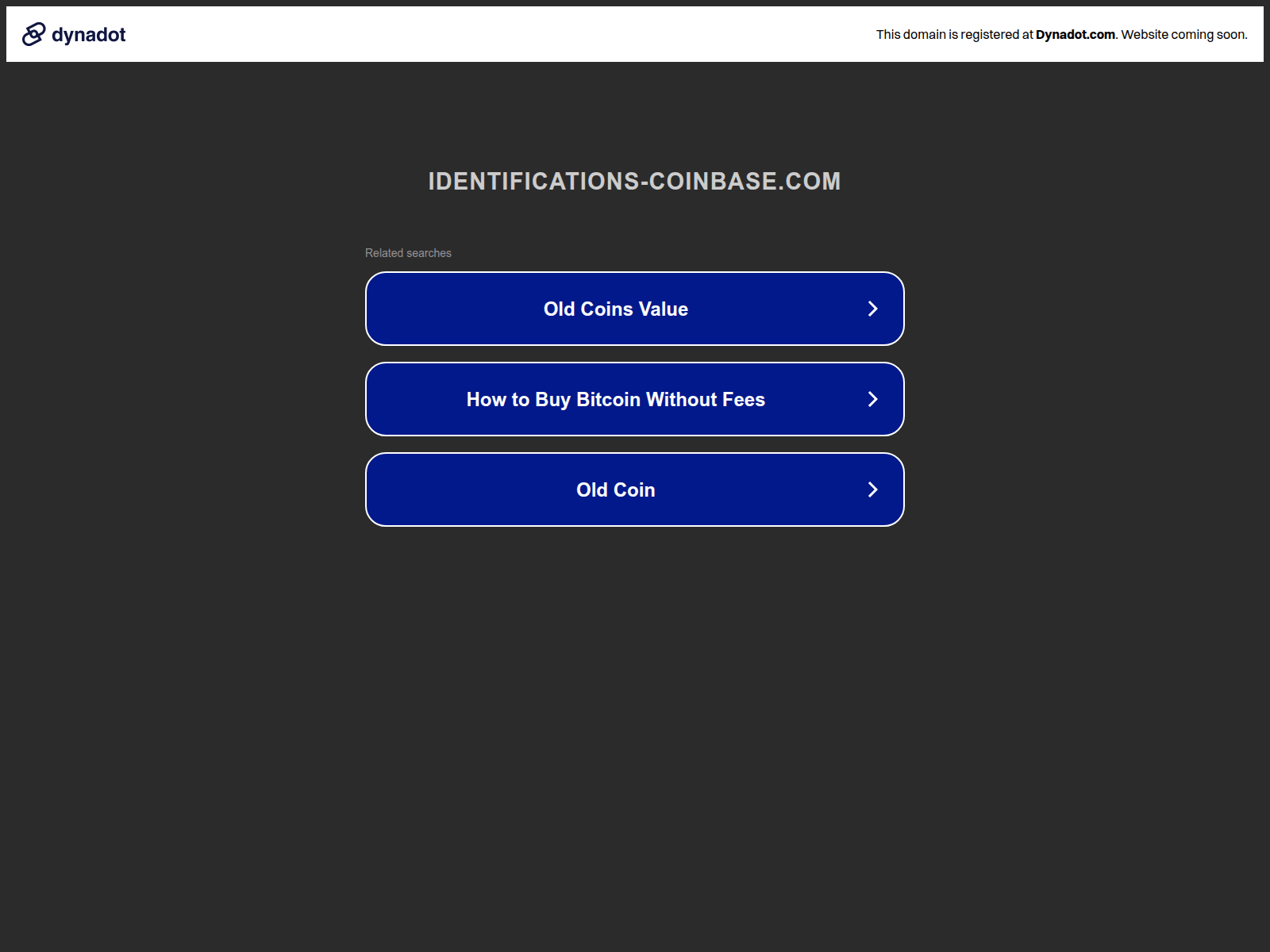 Screenshot of dash.identifications-coinbase.com