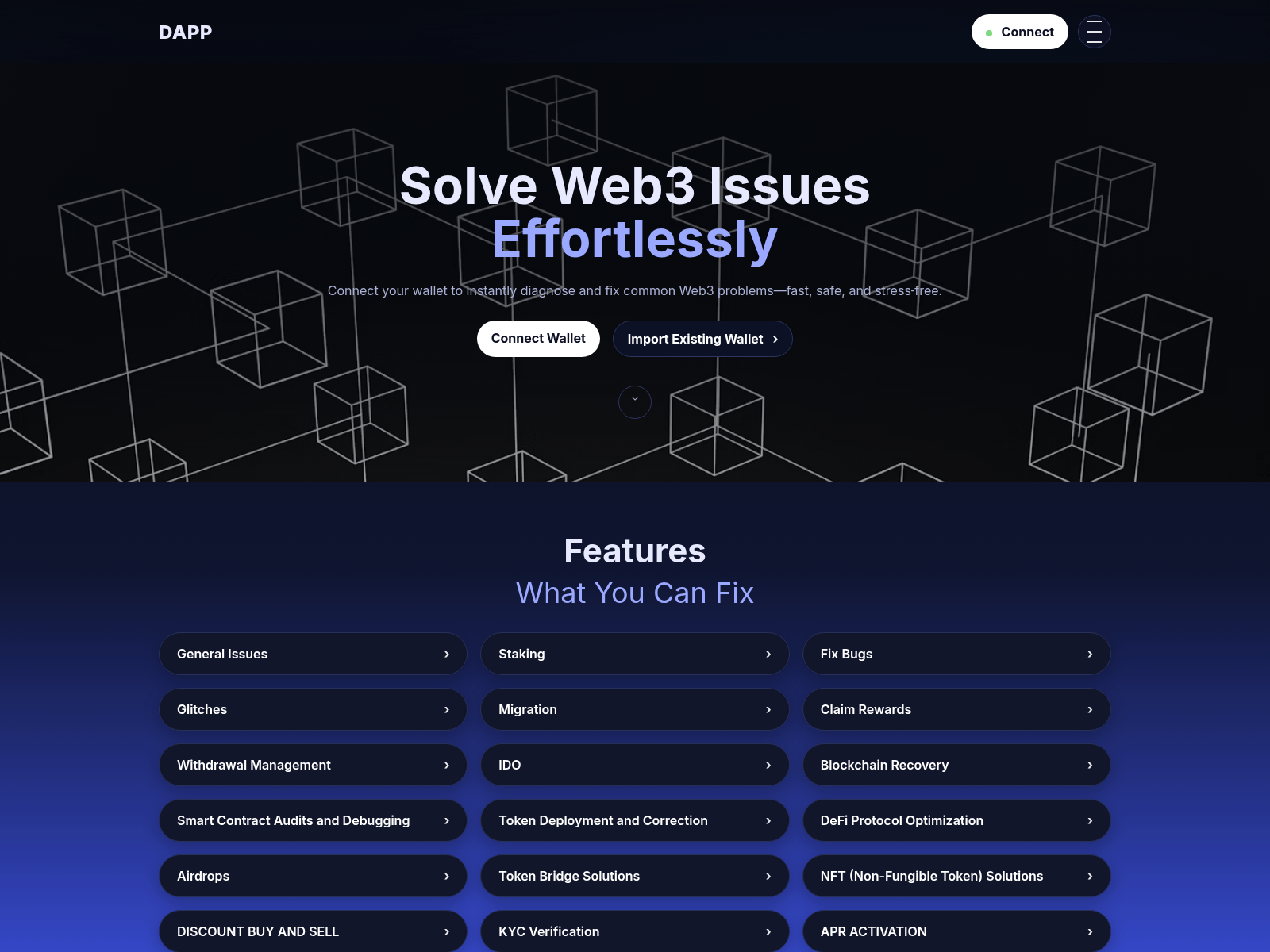 Screenshot of connectionresolve.github.io