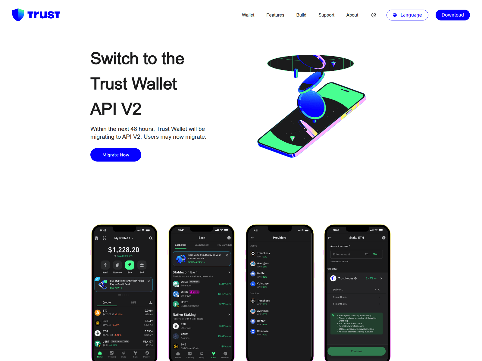 Screenshot of migrate-trustwallet.com