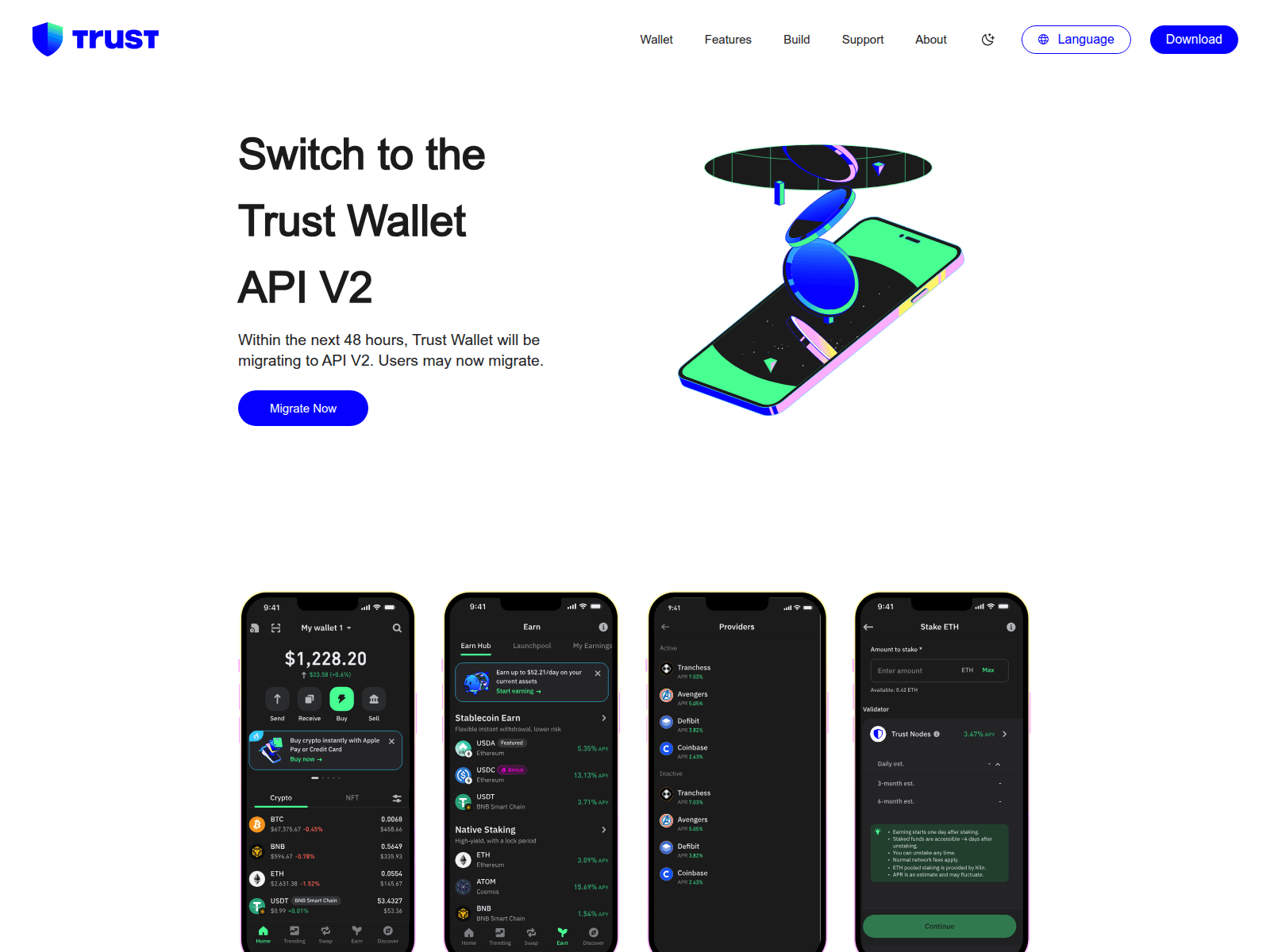 Screenshot of migration-trustwallet.com