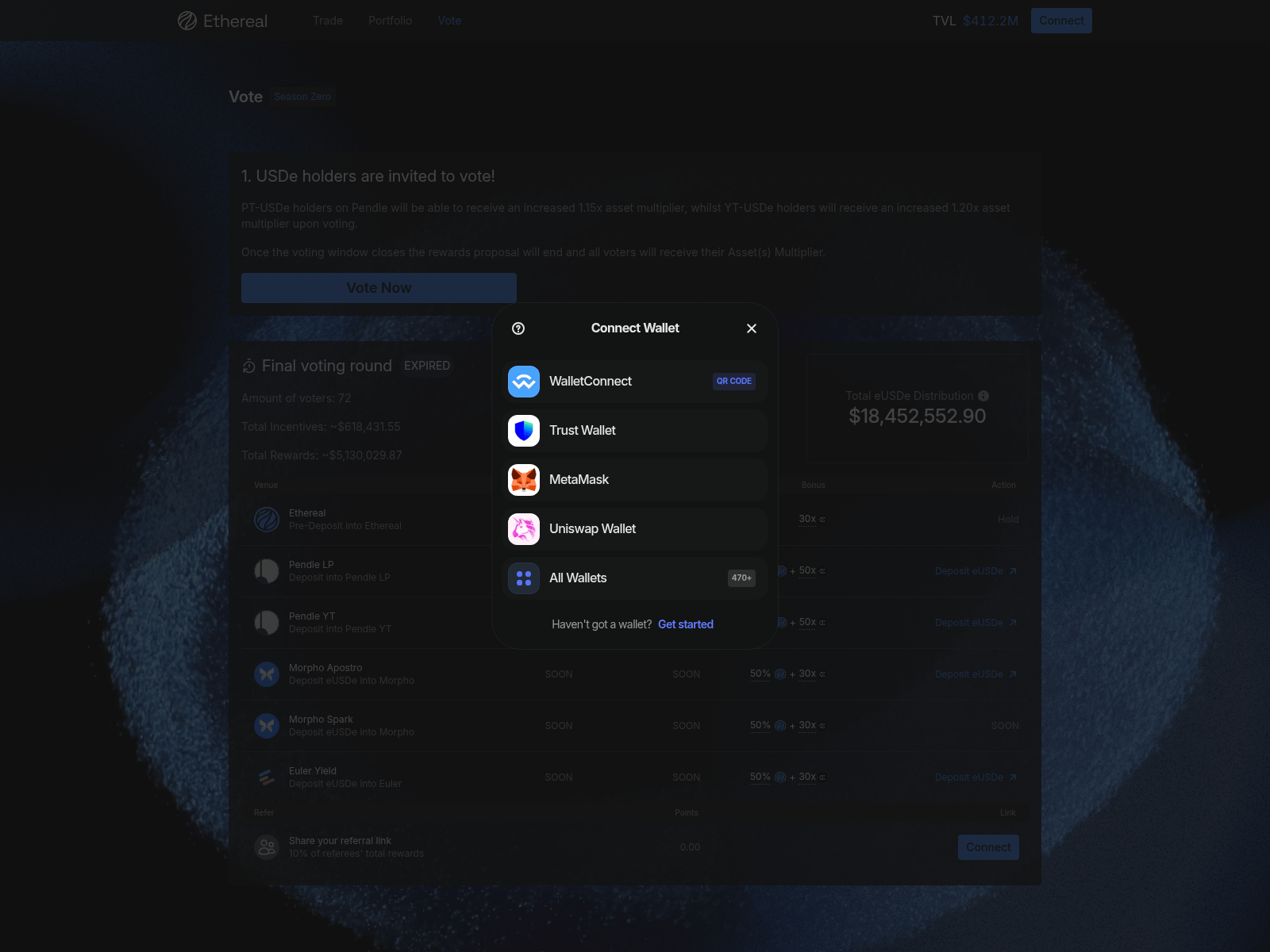 Screenshot of etherealgov.com