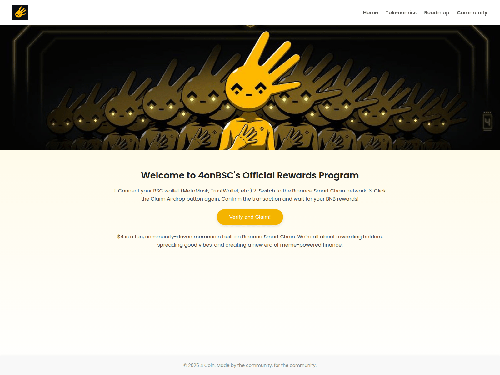 Screenshot of 4bsctoken.com