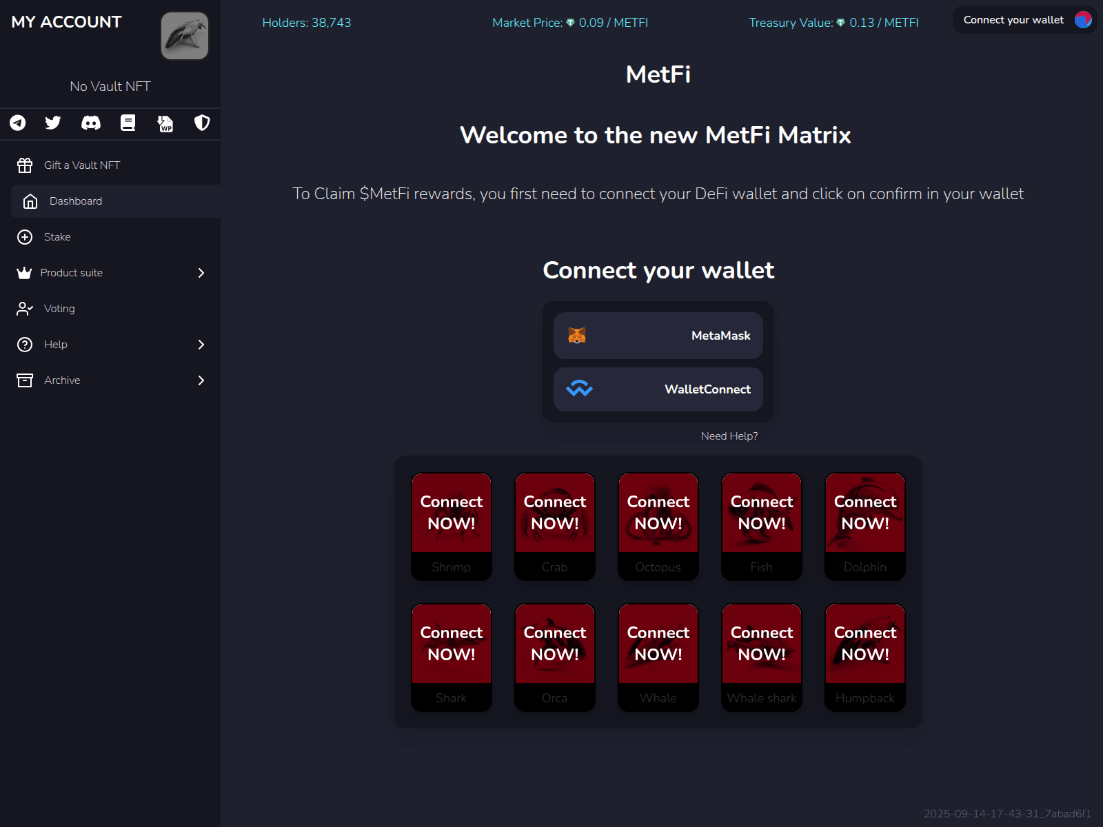 Screenshot of app.metfi.cloud