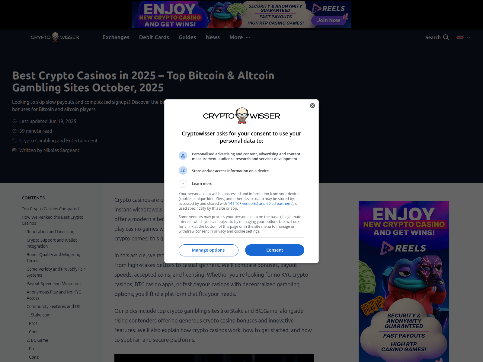 Screenshot of www.cryptowisser.com