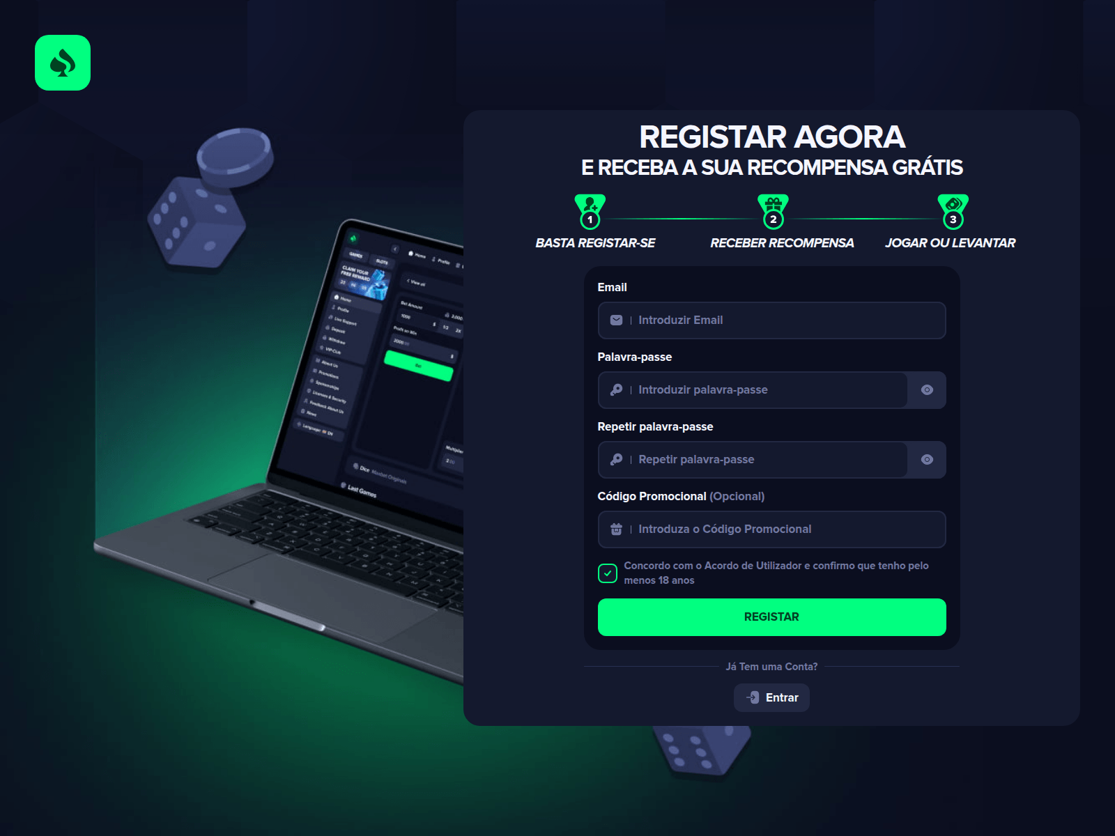 Screenshot of greenchip.bet