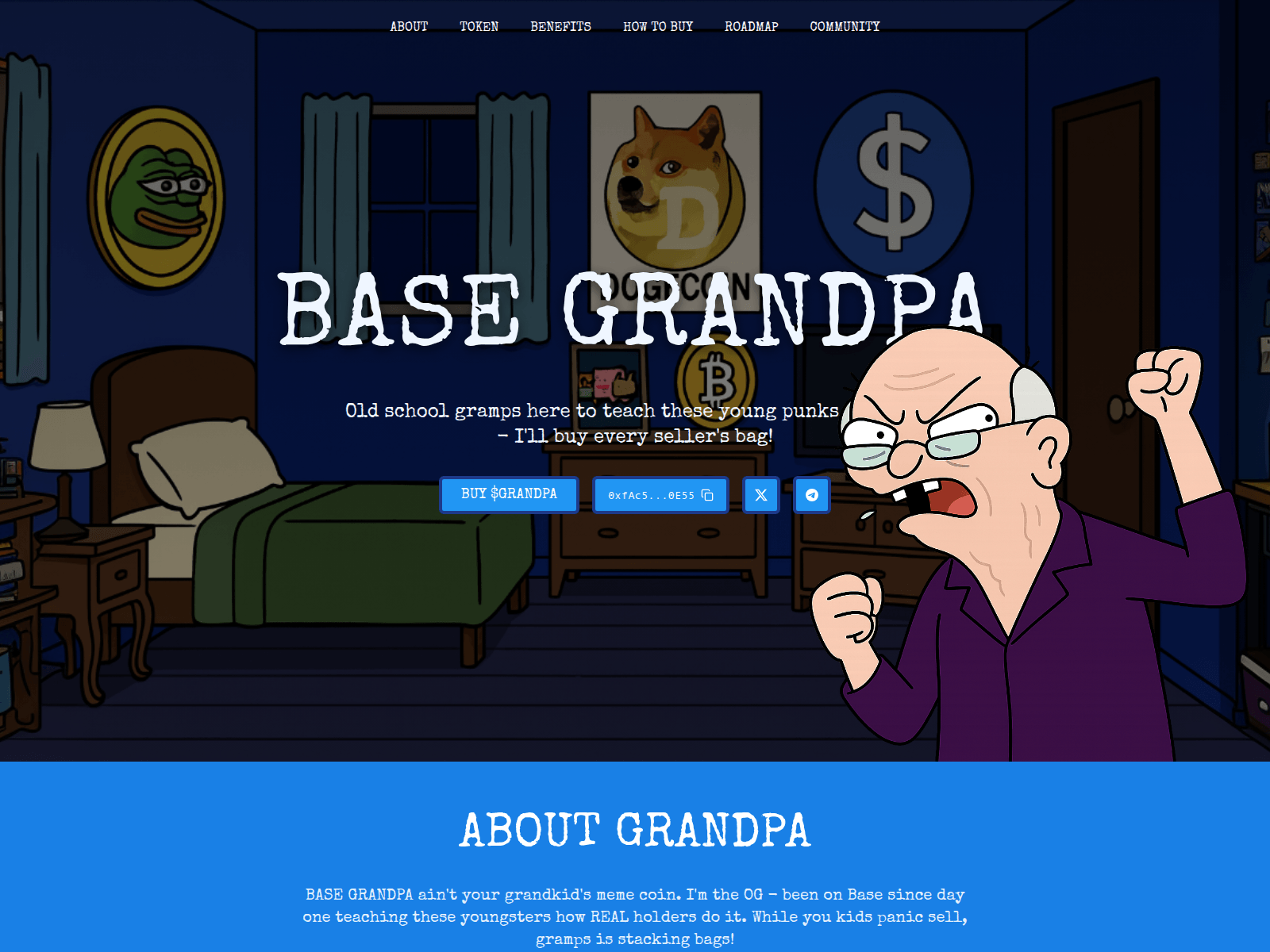 Screenshot of basegrandpa.xyz