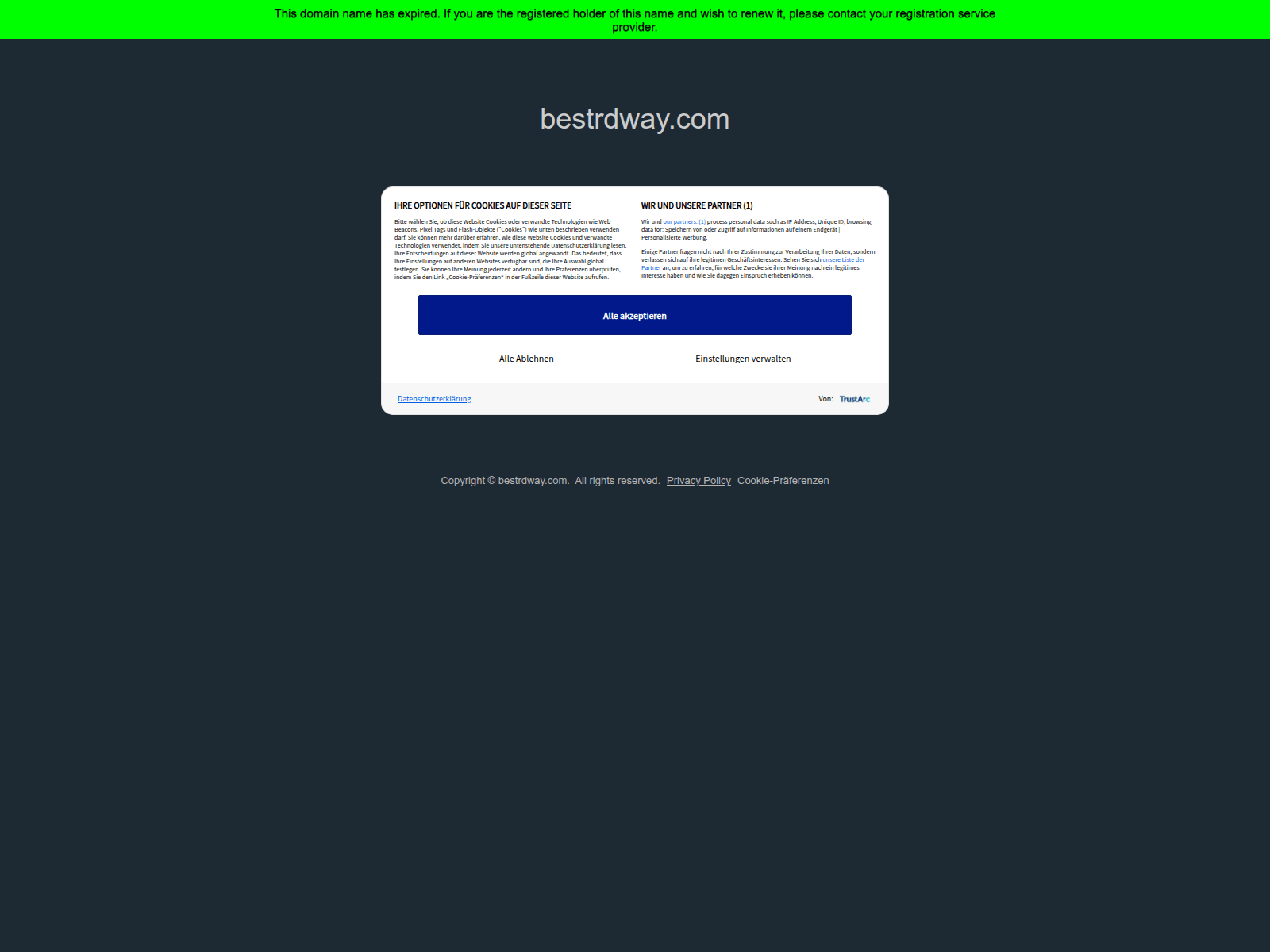 Screenshot of bestrdway.com