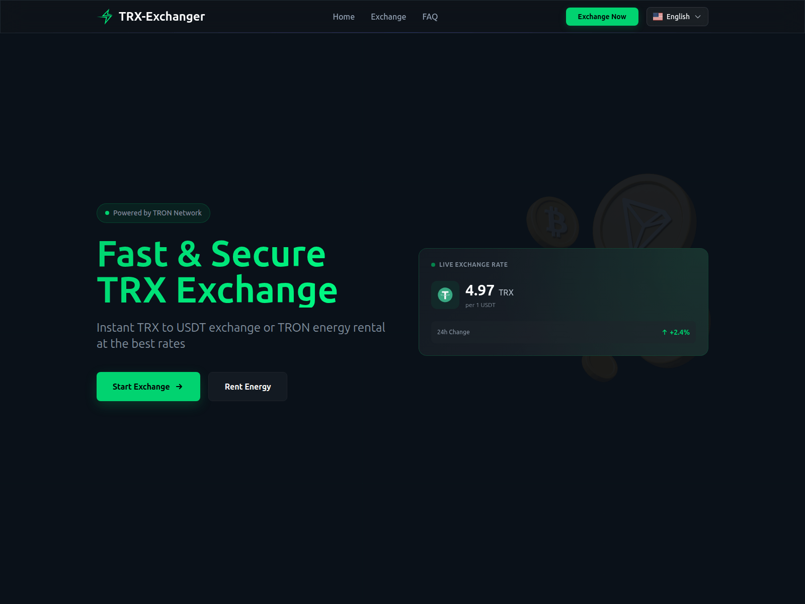 Screenshot of trxexchanger.asia