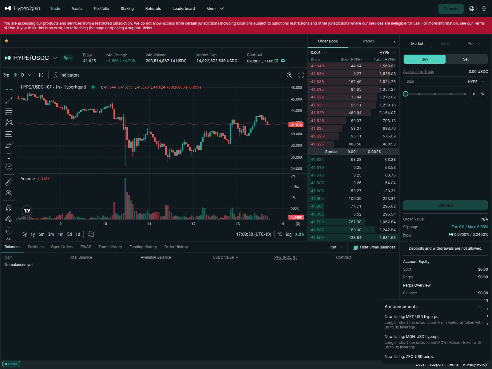 Screenshot of hyperliquid.com-beta-prod-online-portal.cloud