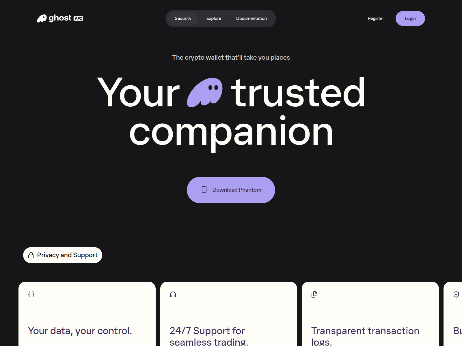 Screenshot of ghostapi.io