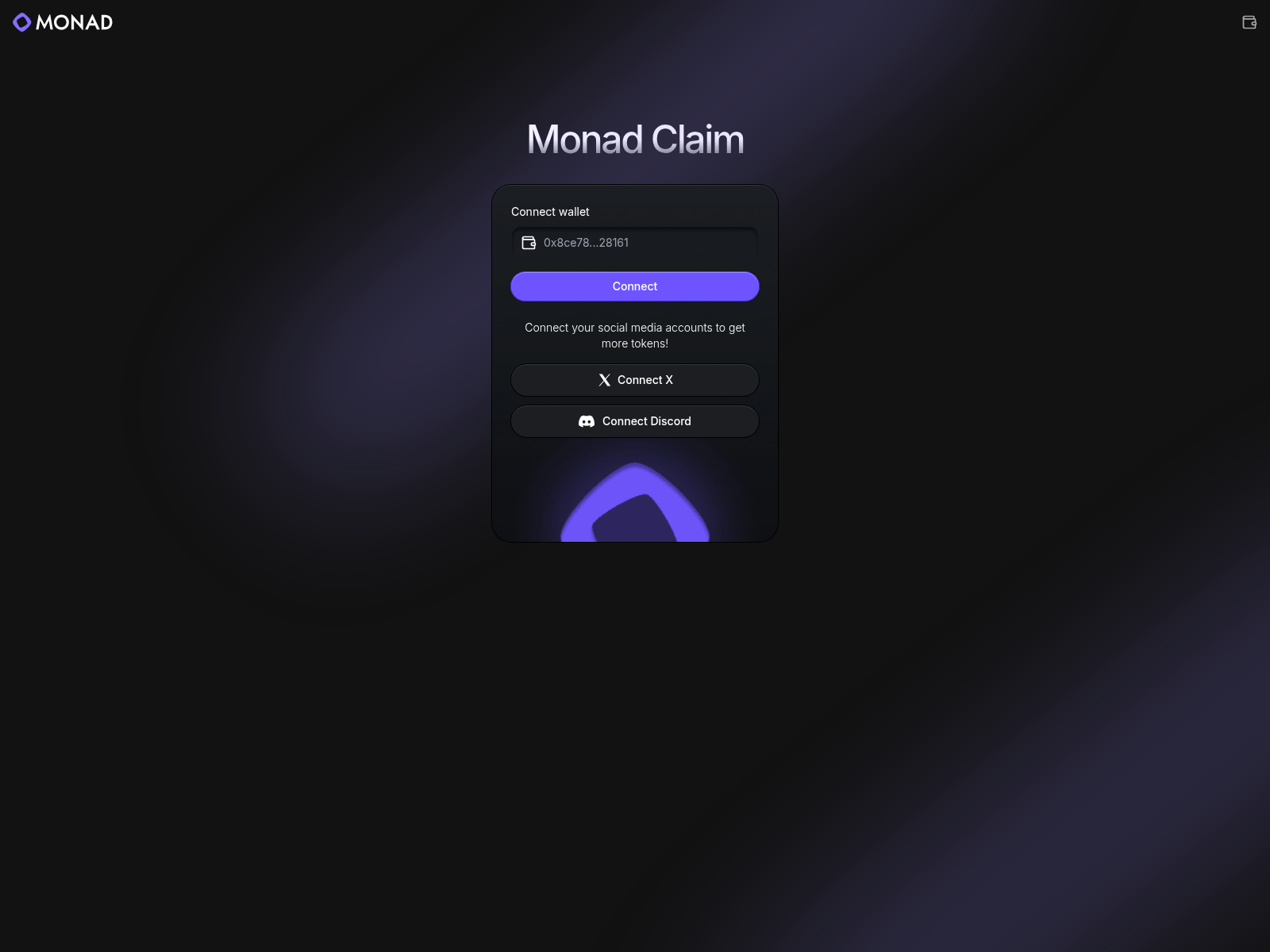 Screenshot of claim.monadsfoundation.xyz